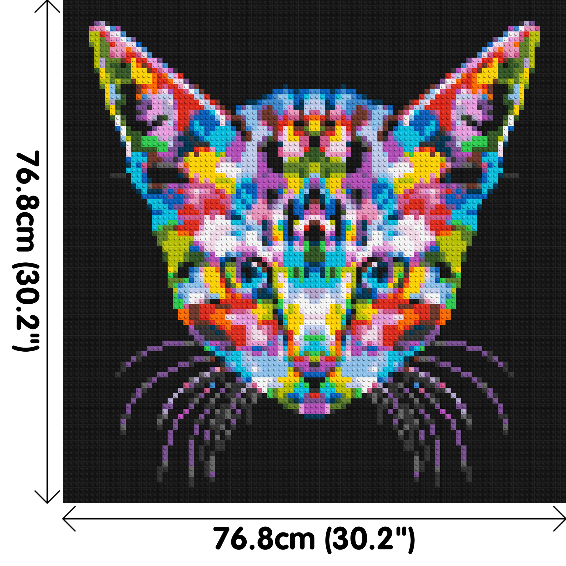 Cat #3 Colourful Pop Art - Brick Art Mosaic Kit 4x4 dimensions