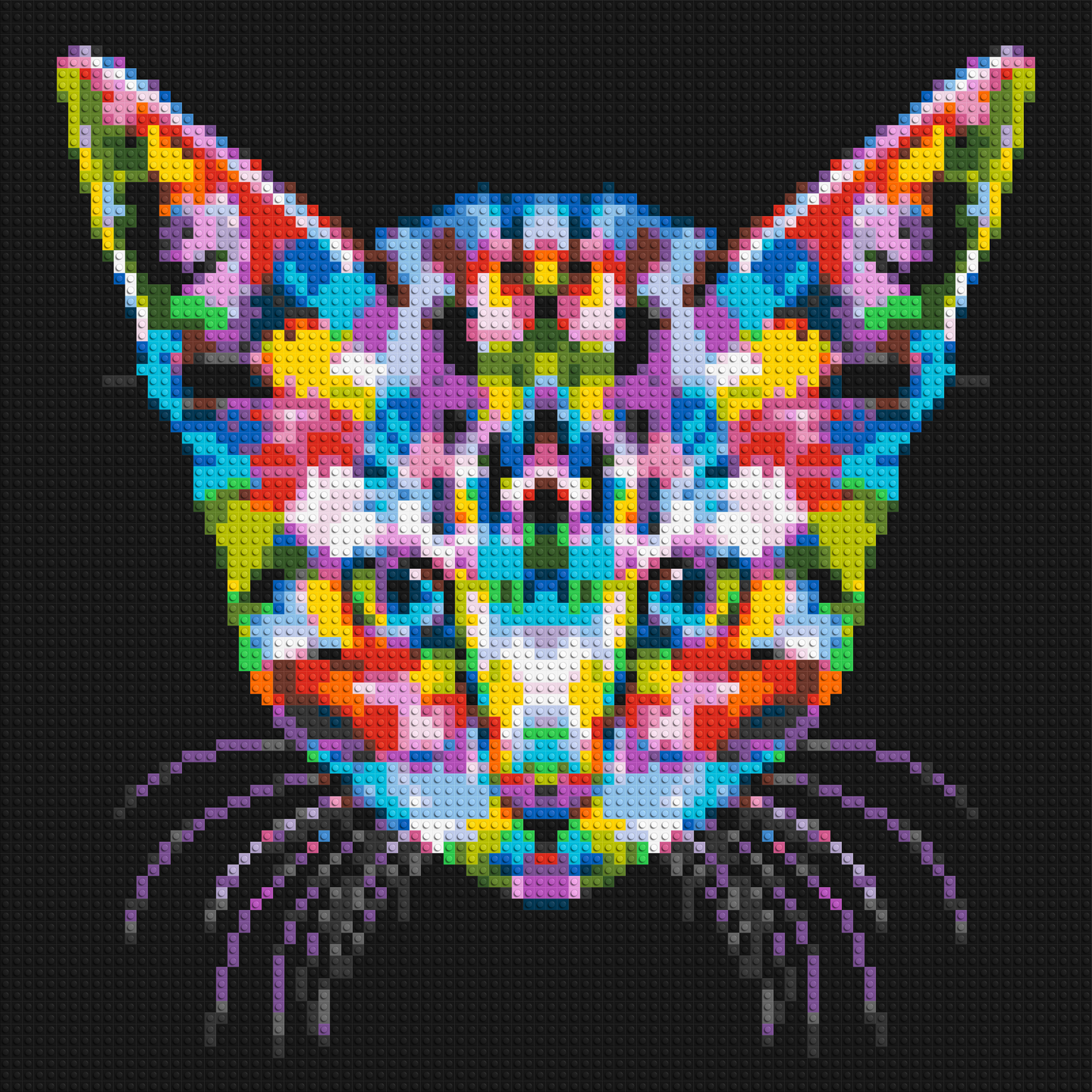 Cat #3 Colourful Pop Art - Brick Art Mosaic Kit 4x4 large