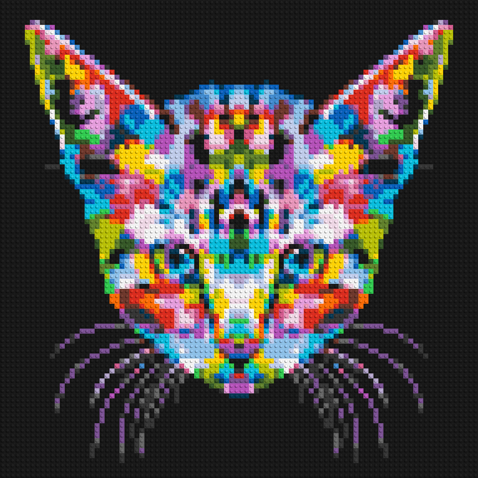 Cat #3 Colourful Pop Art - Brick Art Mosaic Kit 4x4 large