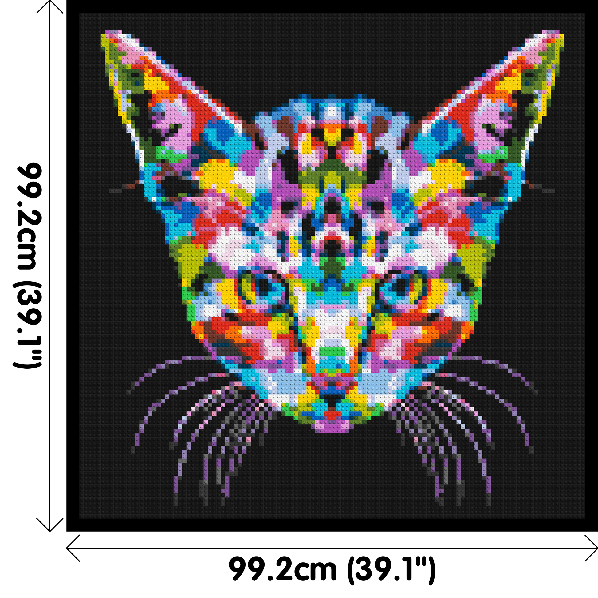 Cat #3 Colourful Pop Art - Brick Art Mosaic Kit 5x5 dimensions with frame