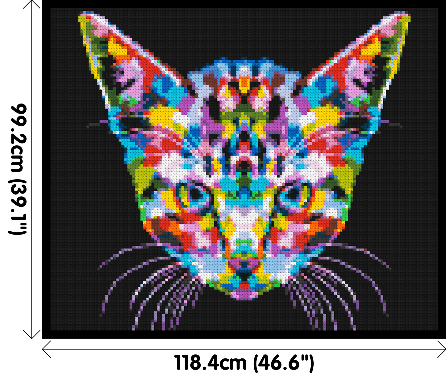 Cat #3 Colourful Pop Art - Brick Art Mosaic Kit 6x5 large