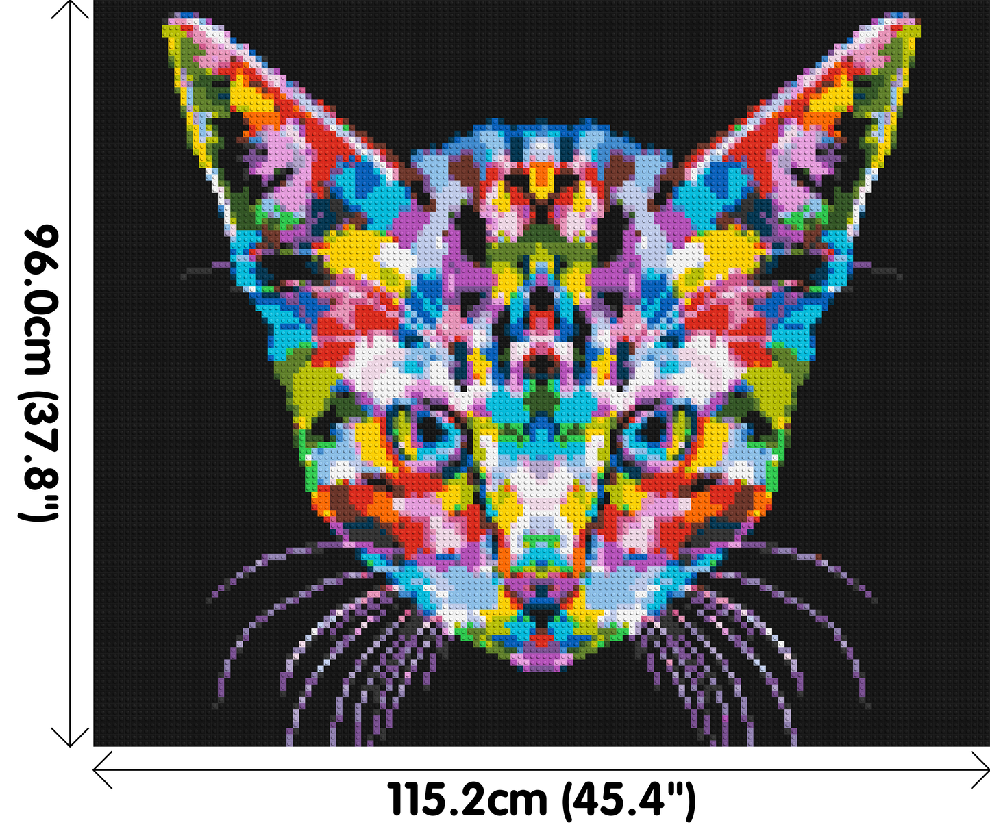 Cat #3 Colourful Pop Art - Brick Art Mosaic Kit 6x5 large