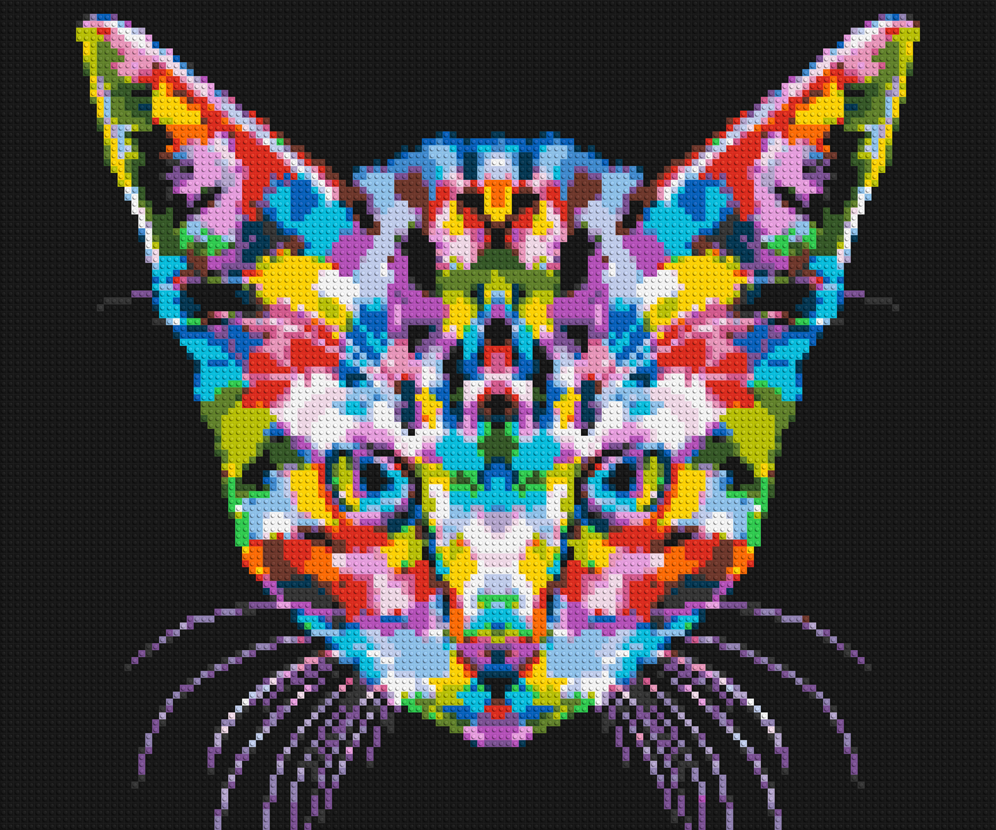 Cat #3 Colourful Pop Art - Brick Art Mosaic Kit 6x5 large