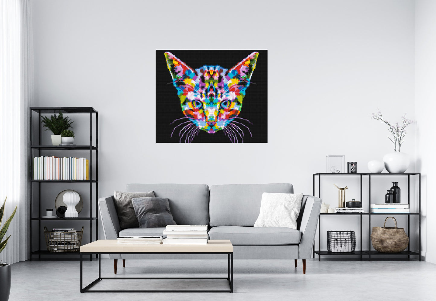 Cat #3 Colourful Pop Art - Brick Art Mosaic Kit 6x5 large