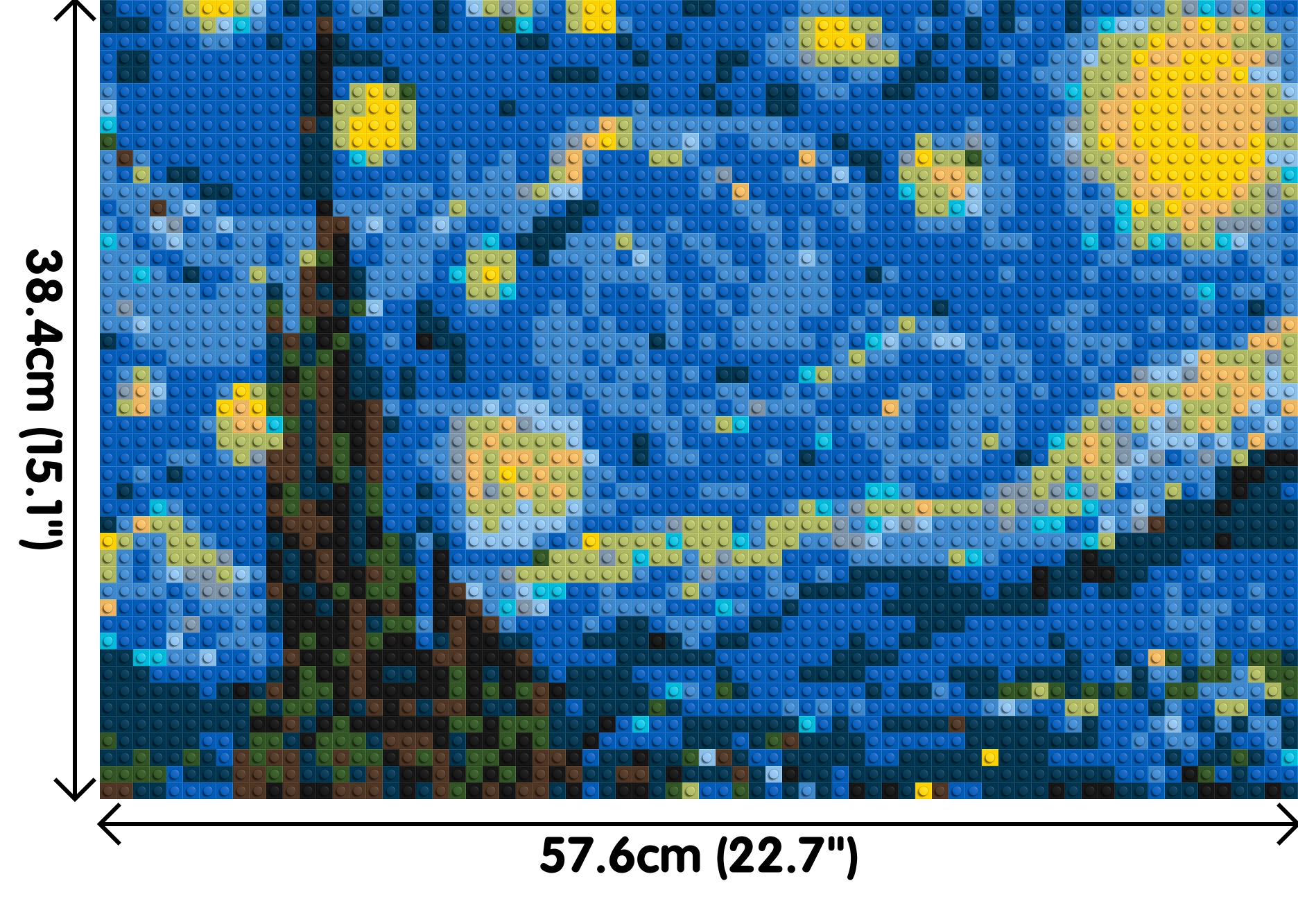 Starry Night by Vincent Van Gogh - Brick Art Mosaic Kit 3x2 dimensions