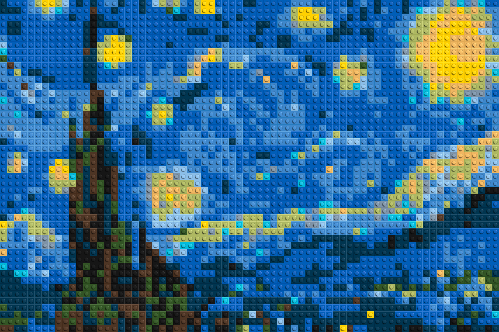 Starry Night by Vincent Van Gogh - Brick Art Mosaic Kit 3x2 large