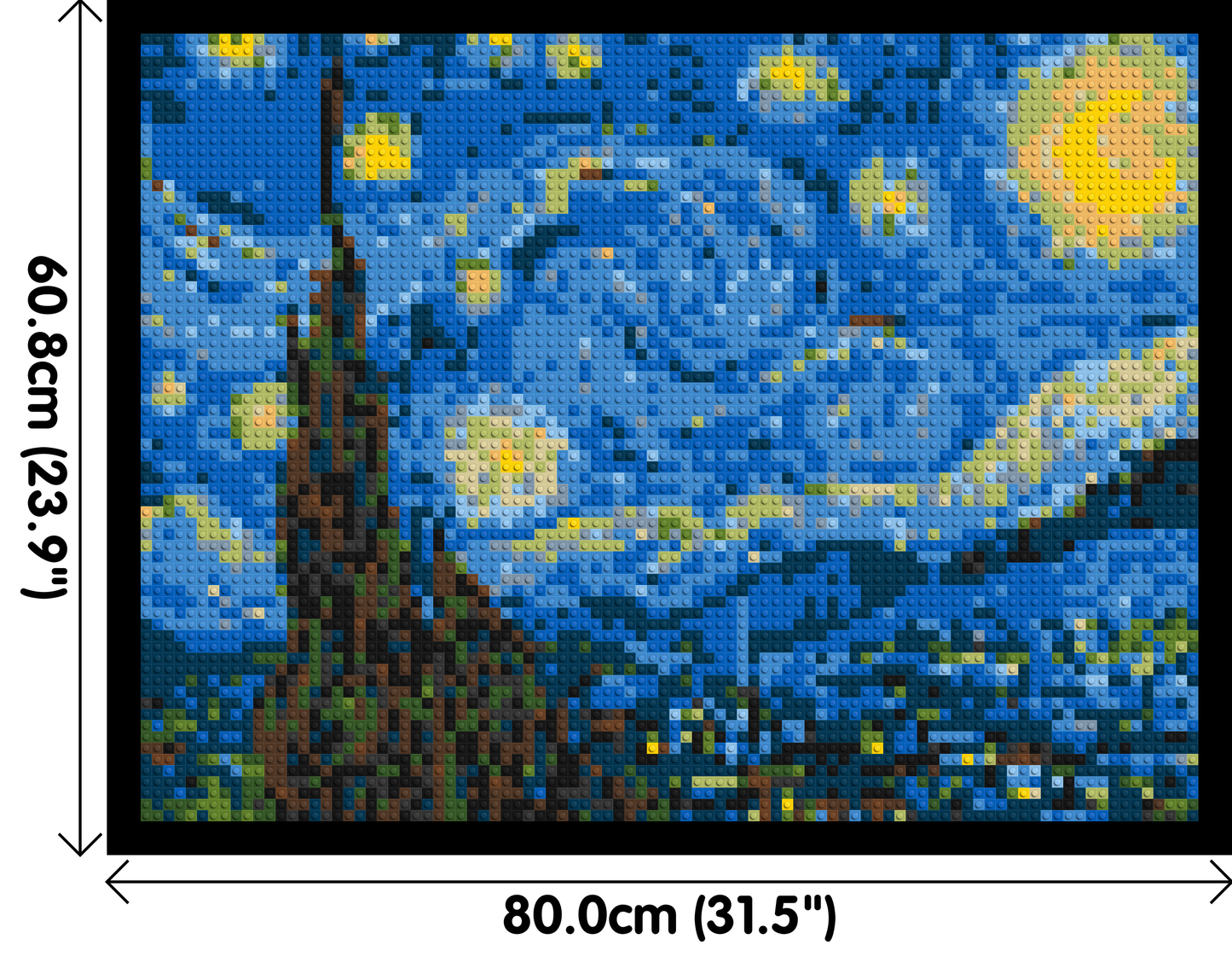 Starry Night by Vincent Van Gogh - Brick Art Mosaic Kit 4x3 large