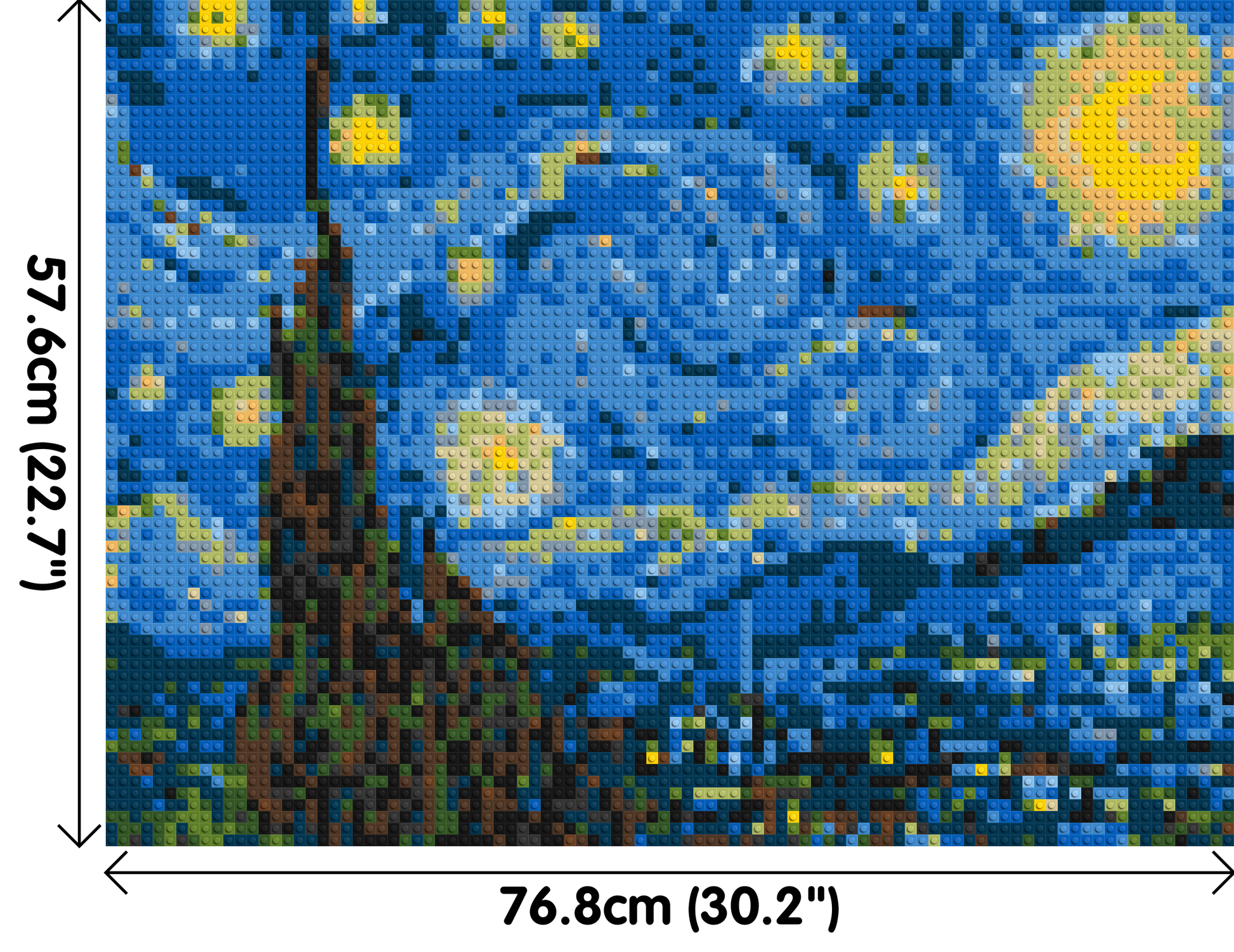 Starry Night by Vincent Van Gogh - Brick Art Mosaic Kit 4x3 dimensions