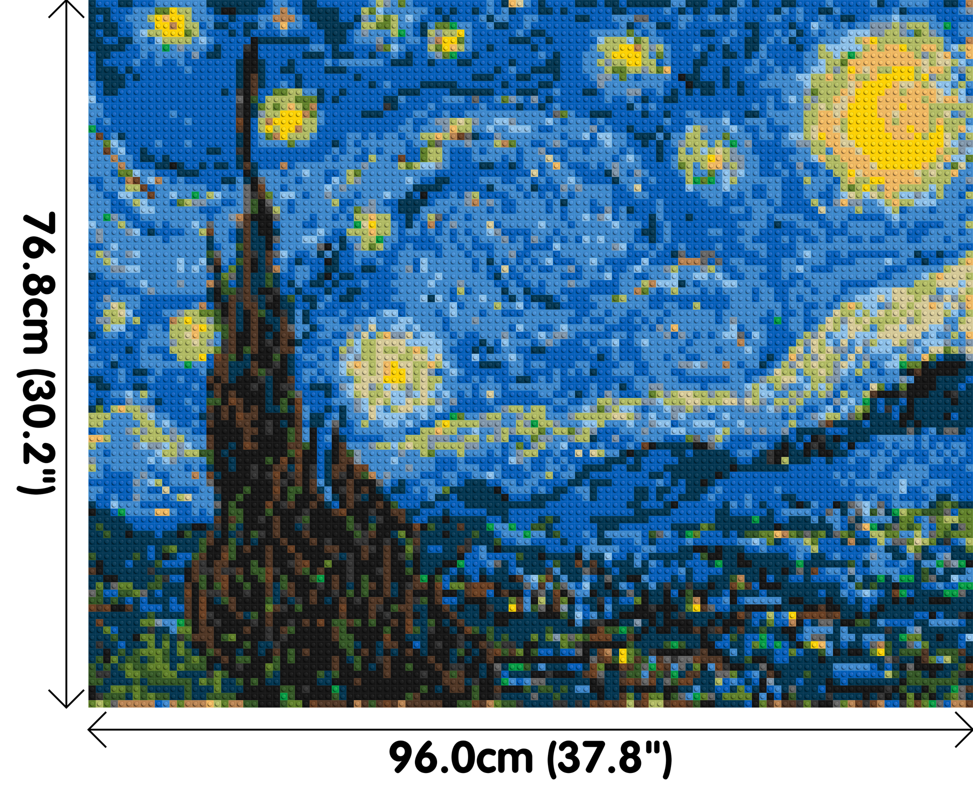 Starry Night by Vincent Van Gogh - Brick Art Mosaic Kit 5x4 dimensions