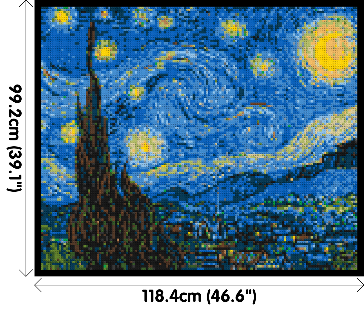 Starry Night by Vincent Van Gogh - Brick Art Mosaic Kit 6x5 large