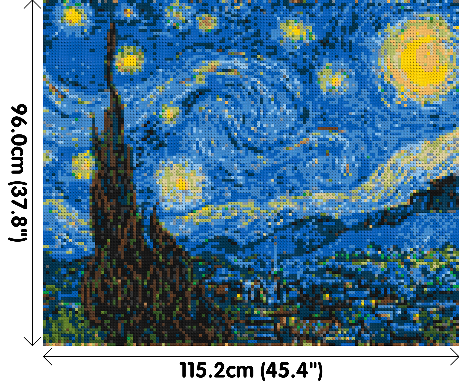 Starry Night by Vincent Van Gogh - Brick Art Mosaic Kit 6x5 dimensions