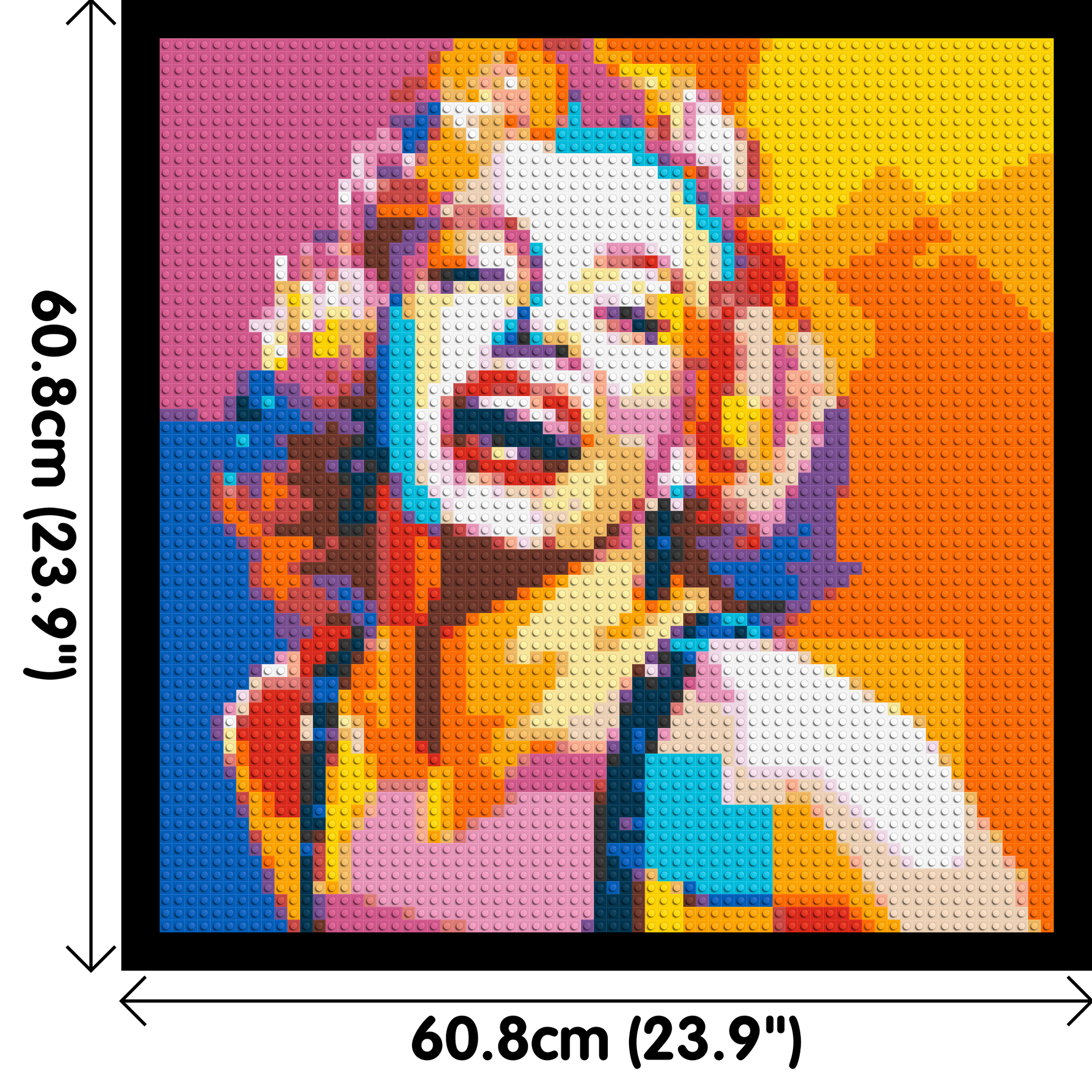 Marilyn Monroe #2 - Brick Art Mosaic Kit 3x3 dimensions with frame