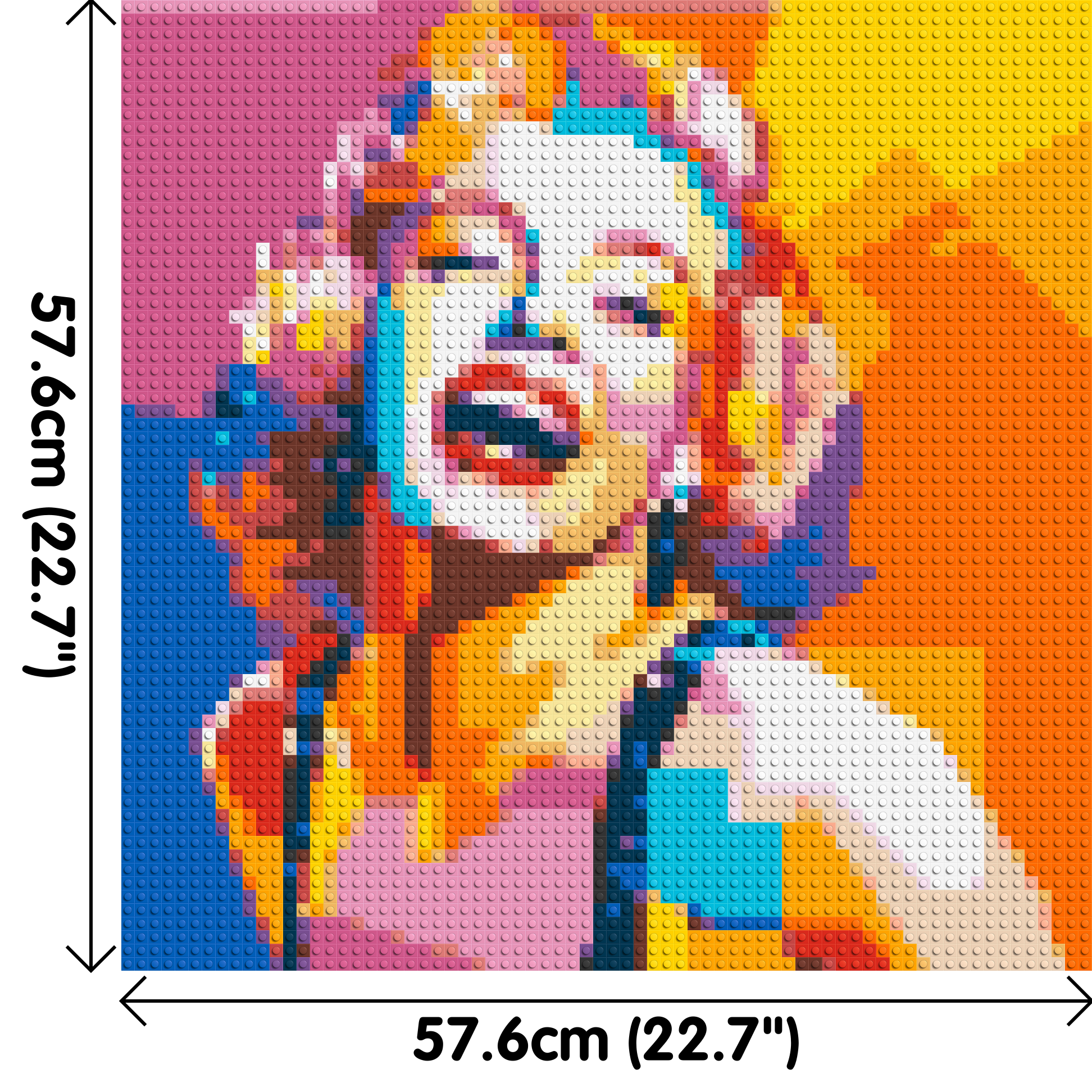 Marilyn Monroe #2 - Brick Art Mosaic Kit 3x3 dimensions