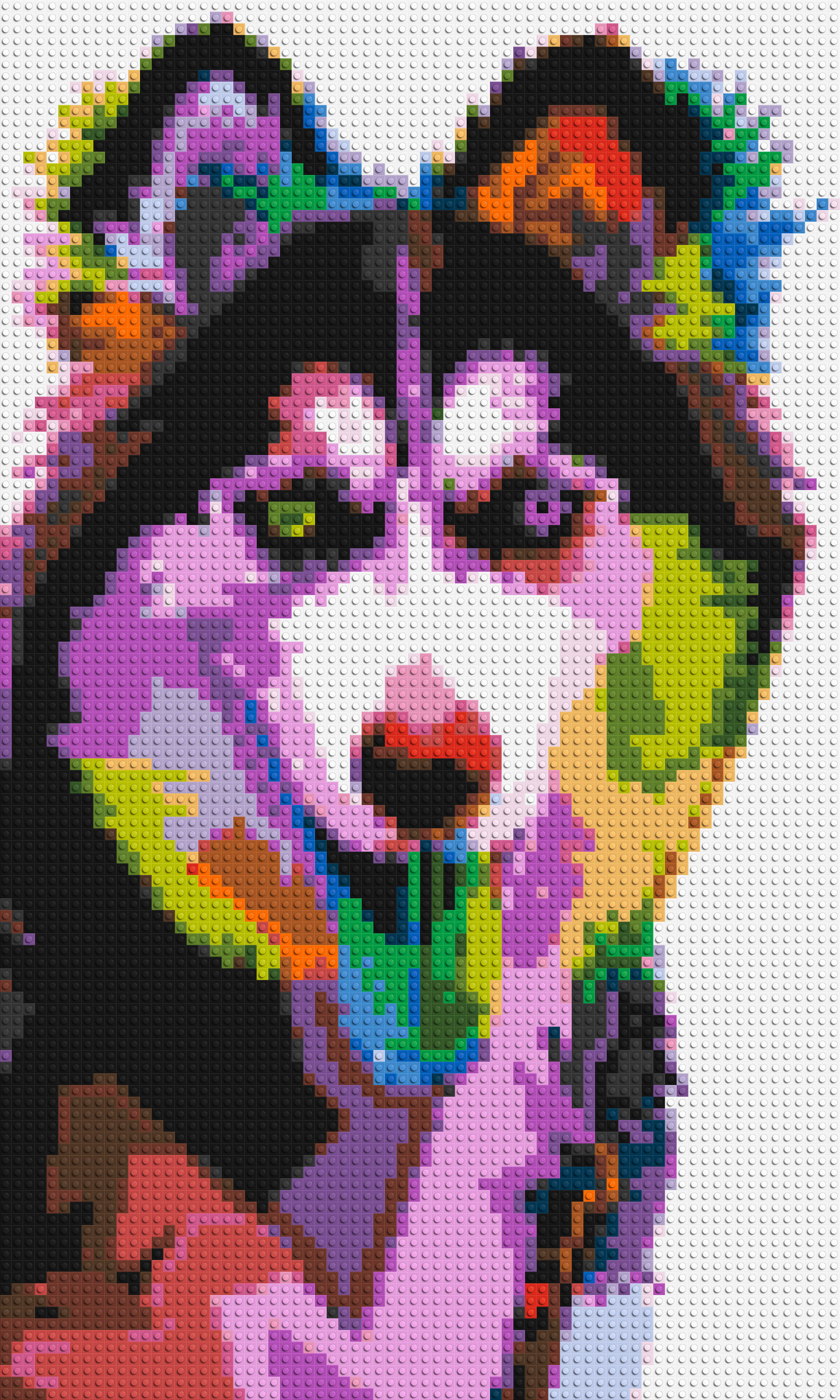 Husky Colourful Pop Art - Brick Art Mosaic Kit 3x5 large