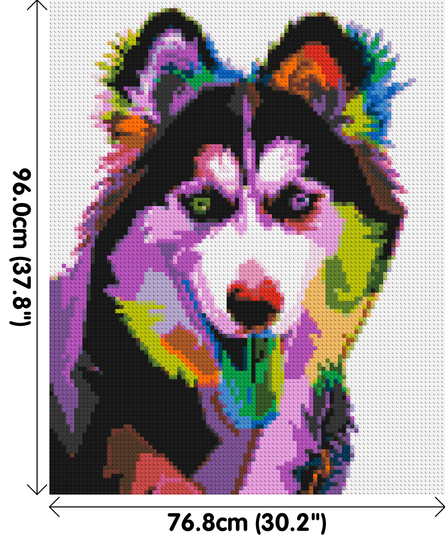 Husky Colourful Pop Art - Brick Art Mosaic Kit 4x5 large