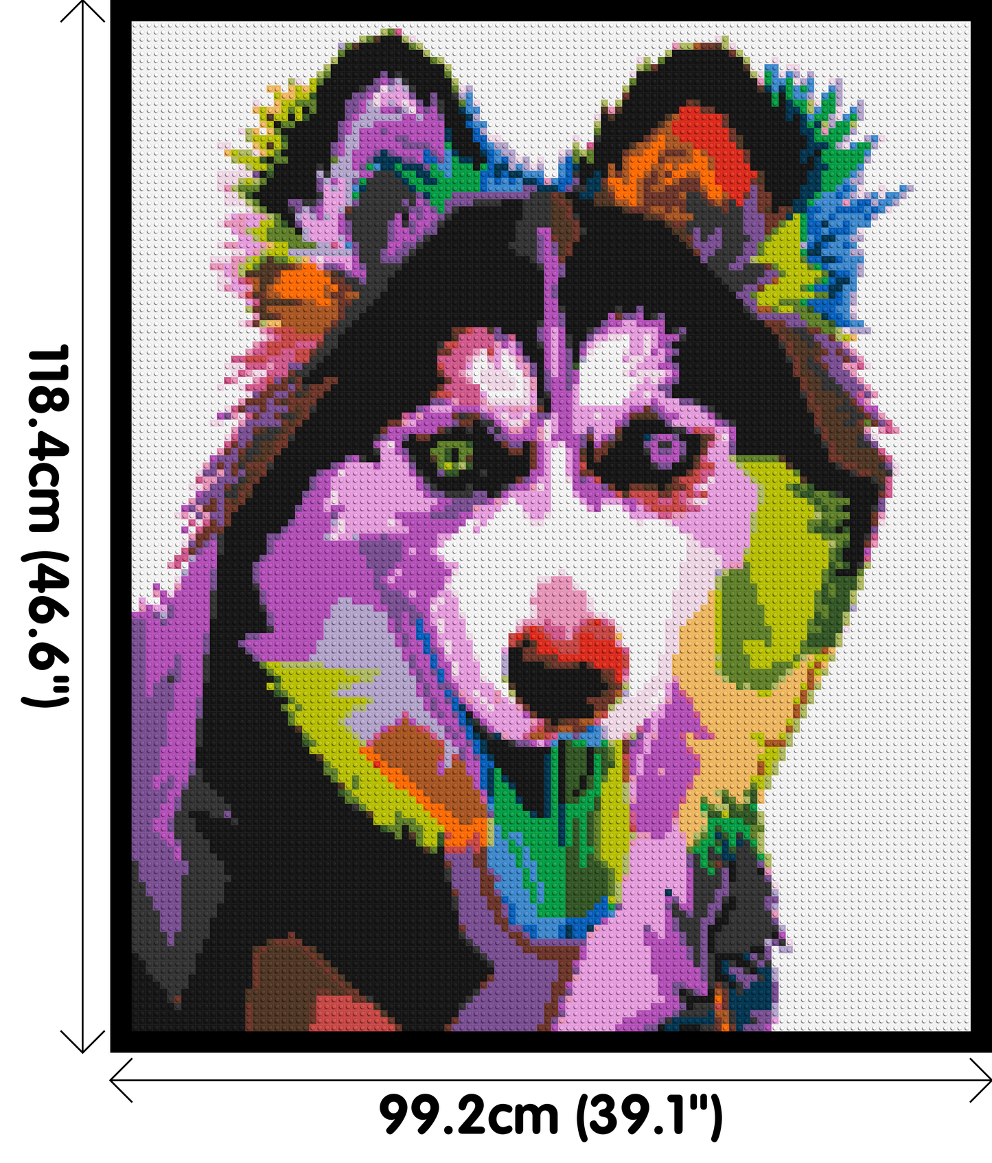 Husky Colourful Pop Art - Brick Art Mosaic Kit 5x6 large