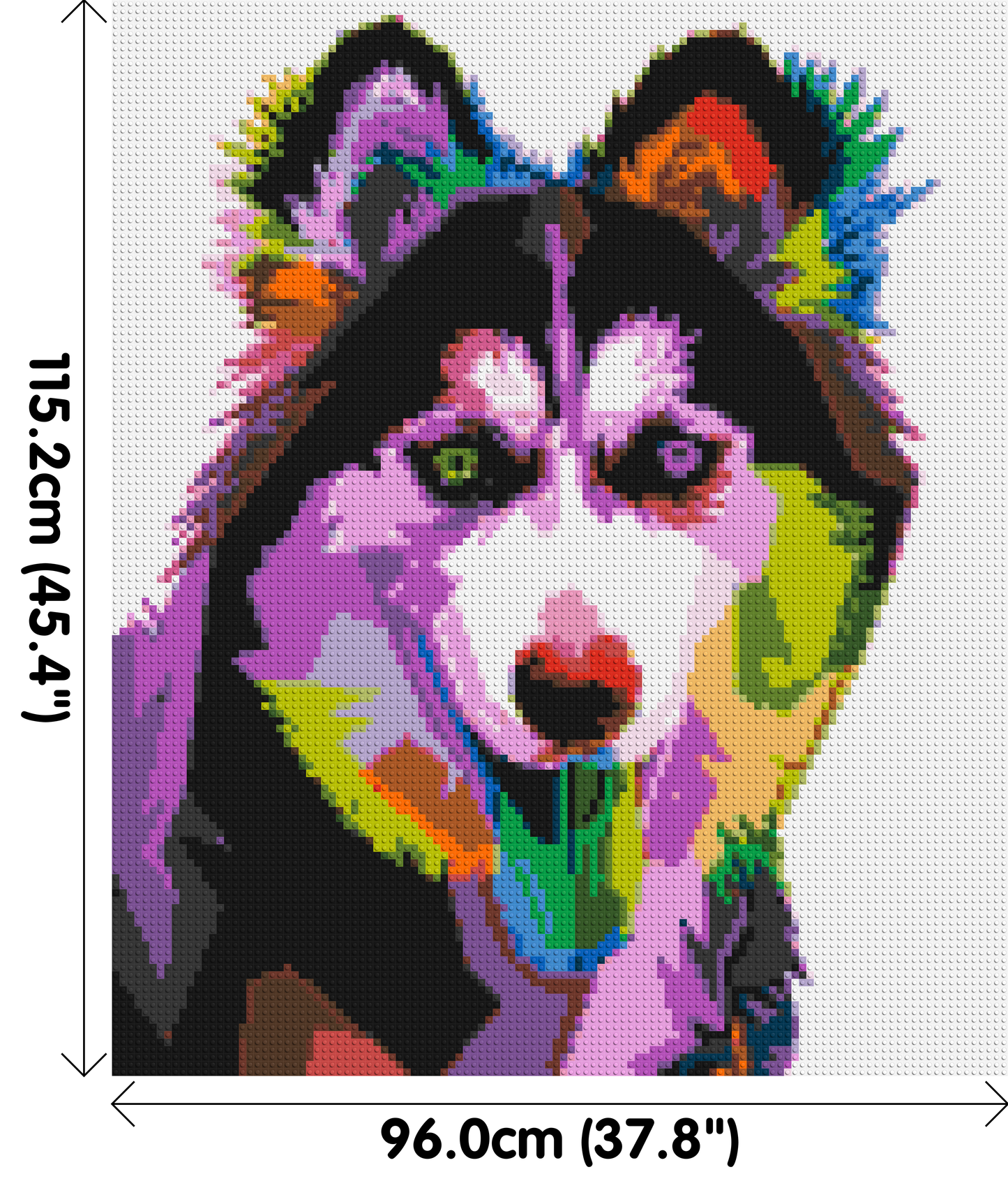 Husky Colourful Pop Art - Brick Art Mosaic Kit 5x6 large