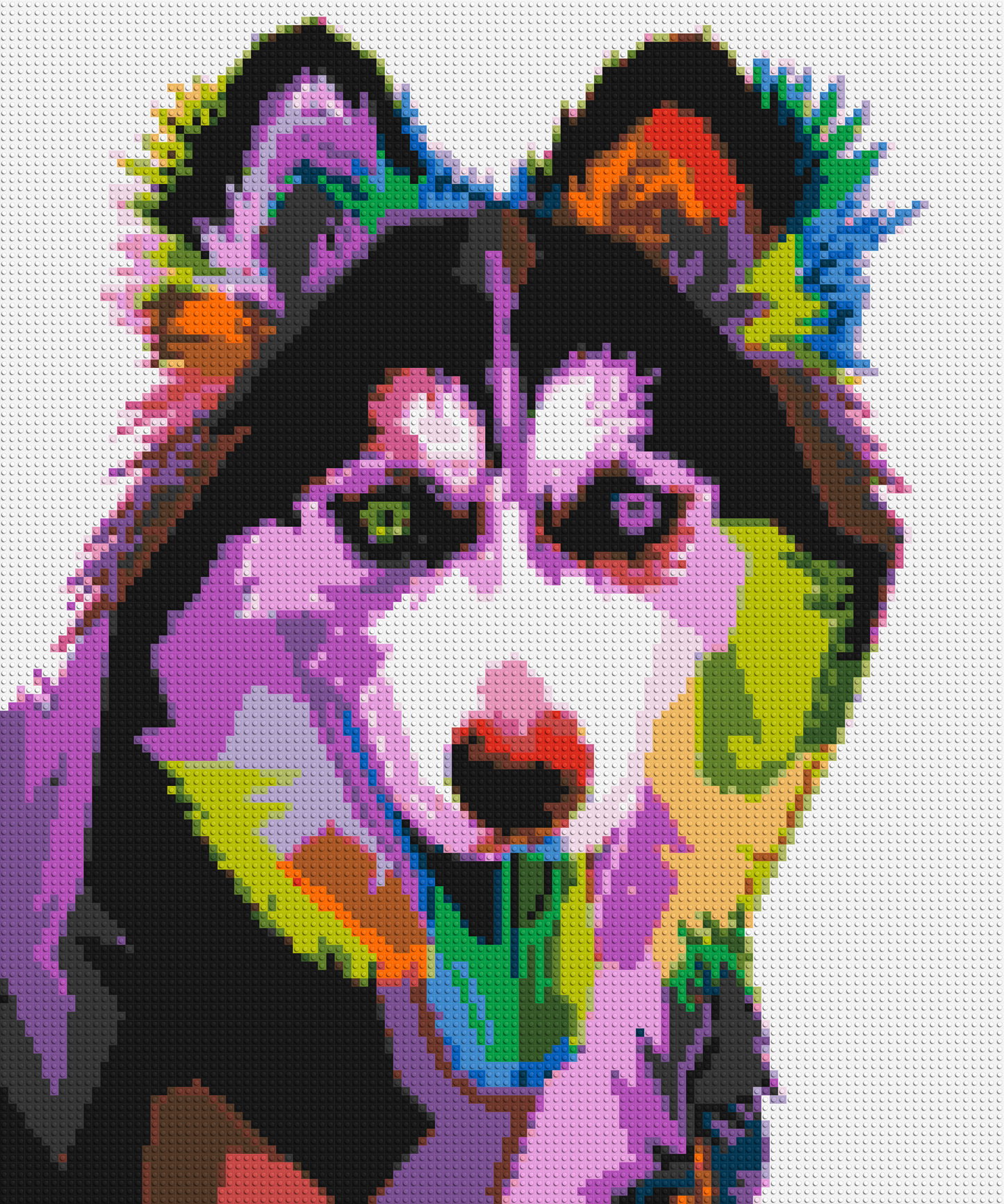 Husky Colourful Pop Art - Brick Art Mosaic Kit 5x6 large