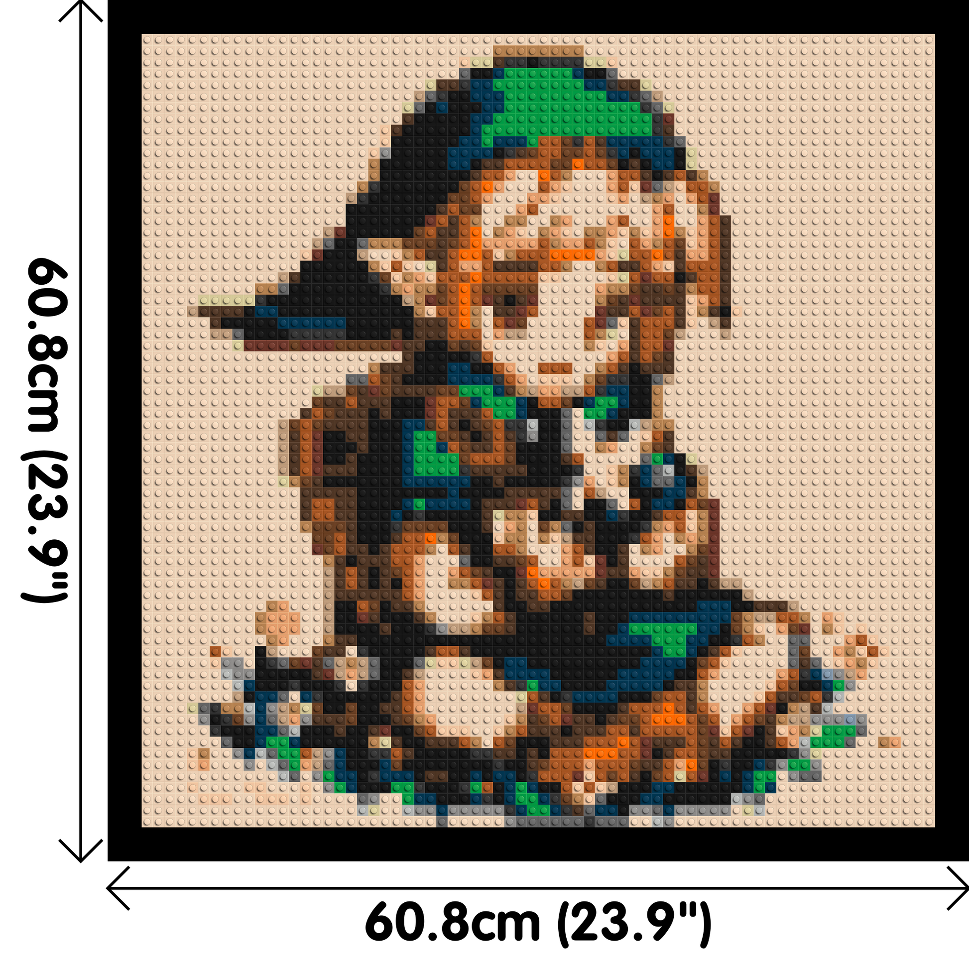 Link Pixel Art - Brick Art Mosaic Kit 3x3 dimensions with frame