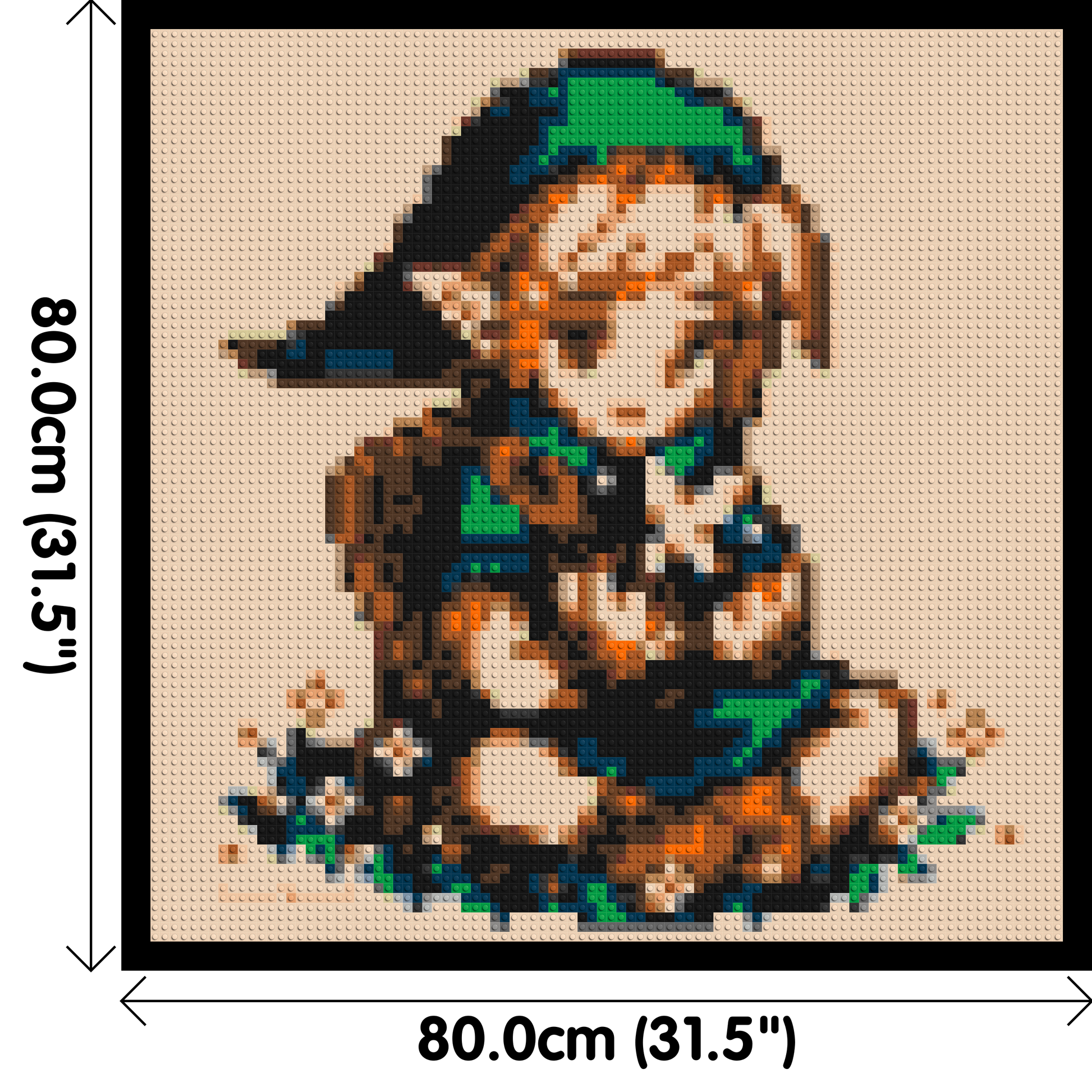 Link Pixel Art - Brick Art Mosaic Kit 4x4 dimensions with frame