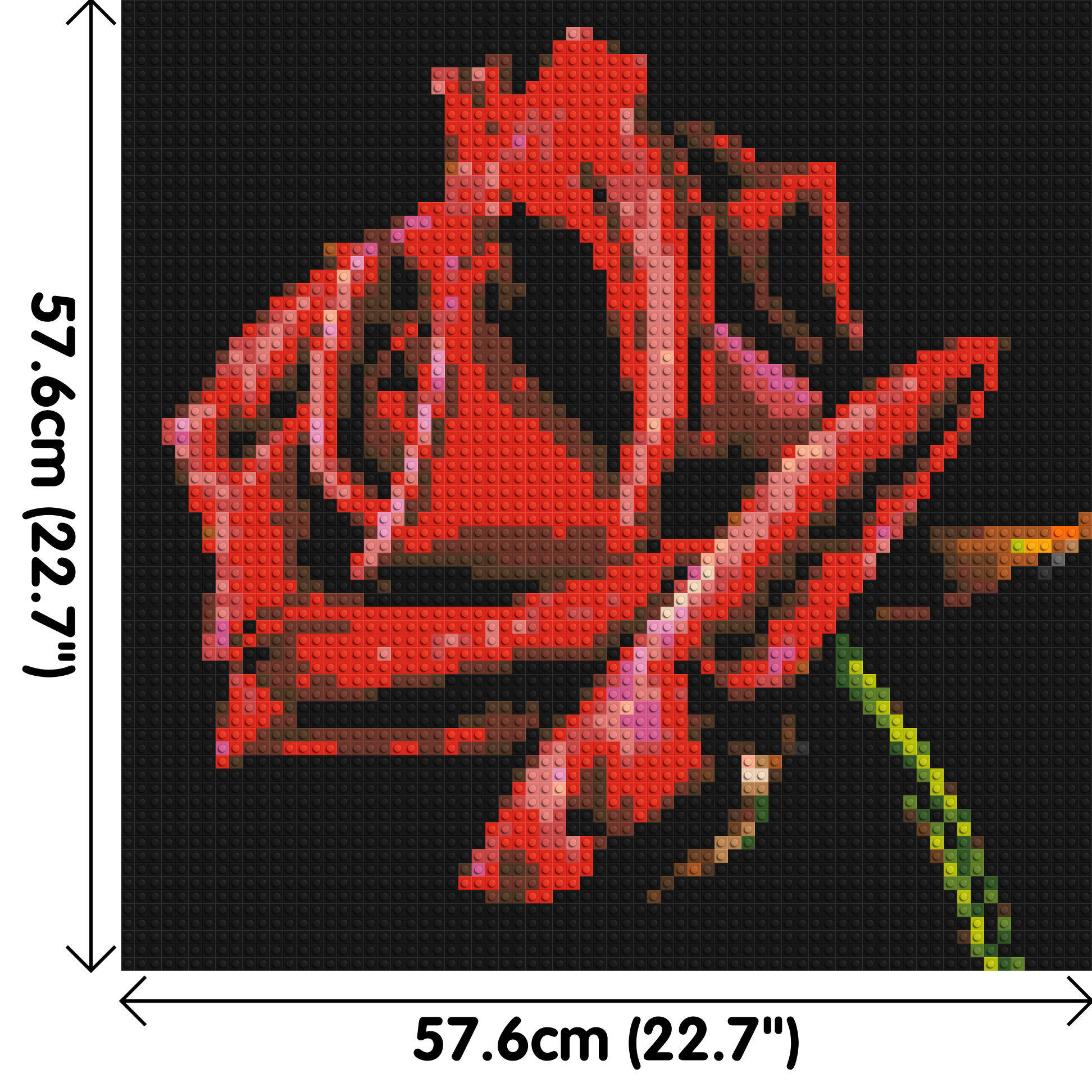 Red Rose - Brick Art Mosaic Kit 3x3 dimensions