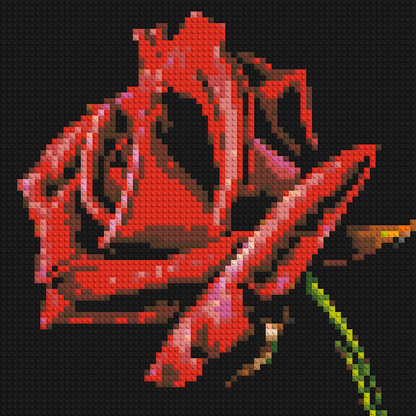 Red Rose - Brick Art Mosaic Kit 3x3 large