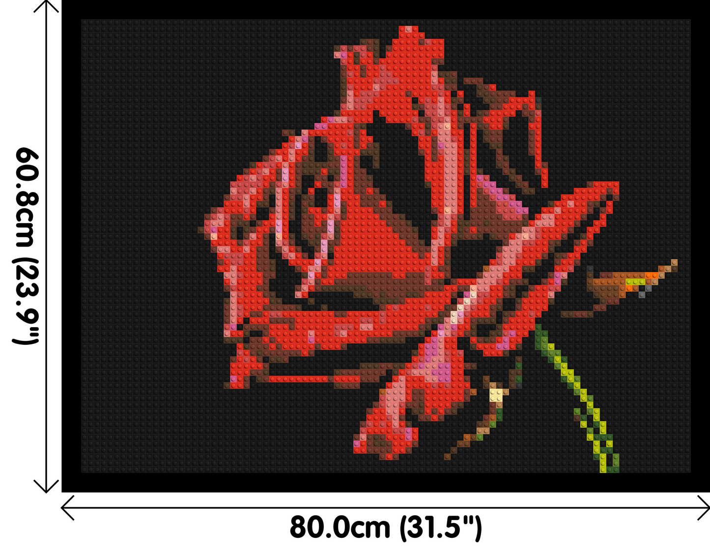 Red Rose - Brick Art Mosaic Kit 4x3 large