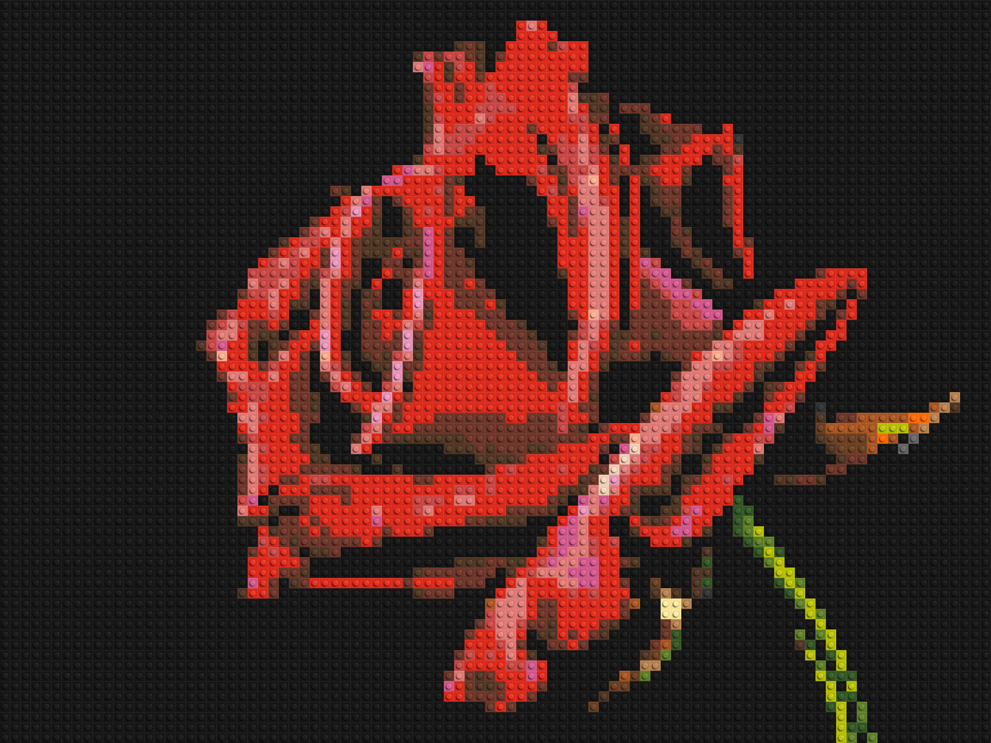 Red Rose - Brick Art Mosaic Kit 4x3 large