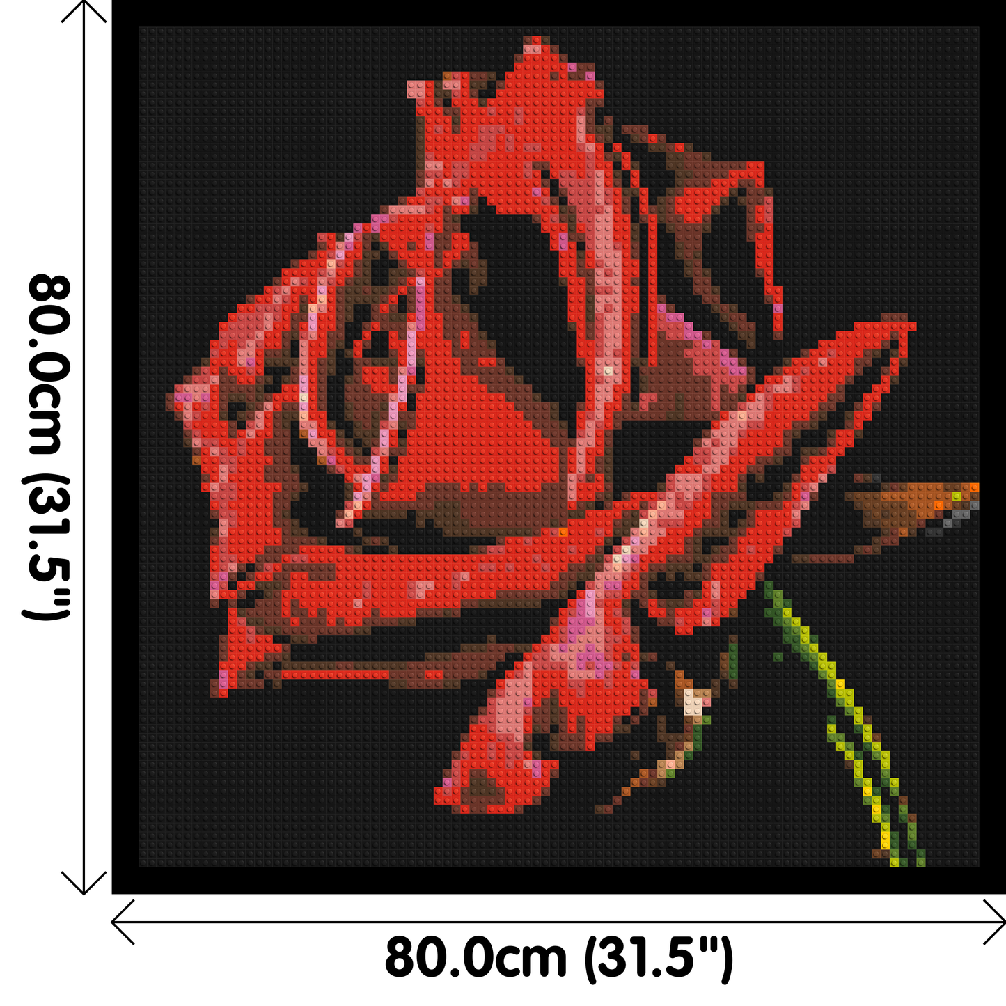 Red Rose - Brick Art Mosaic Kit 4x4 large