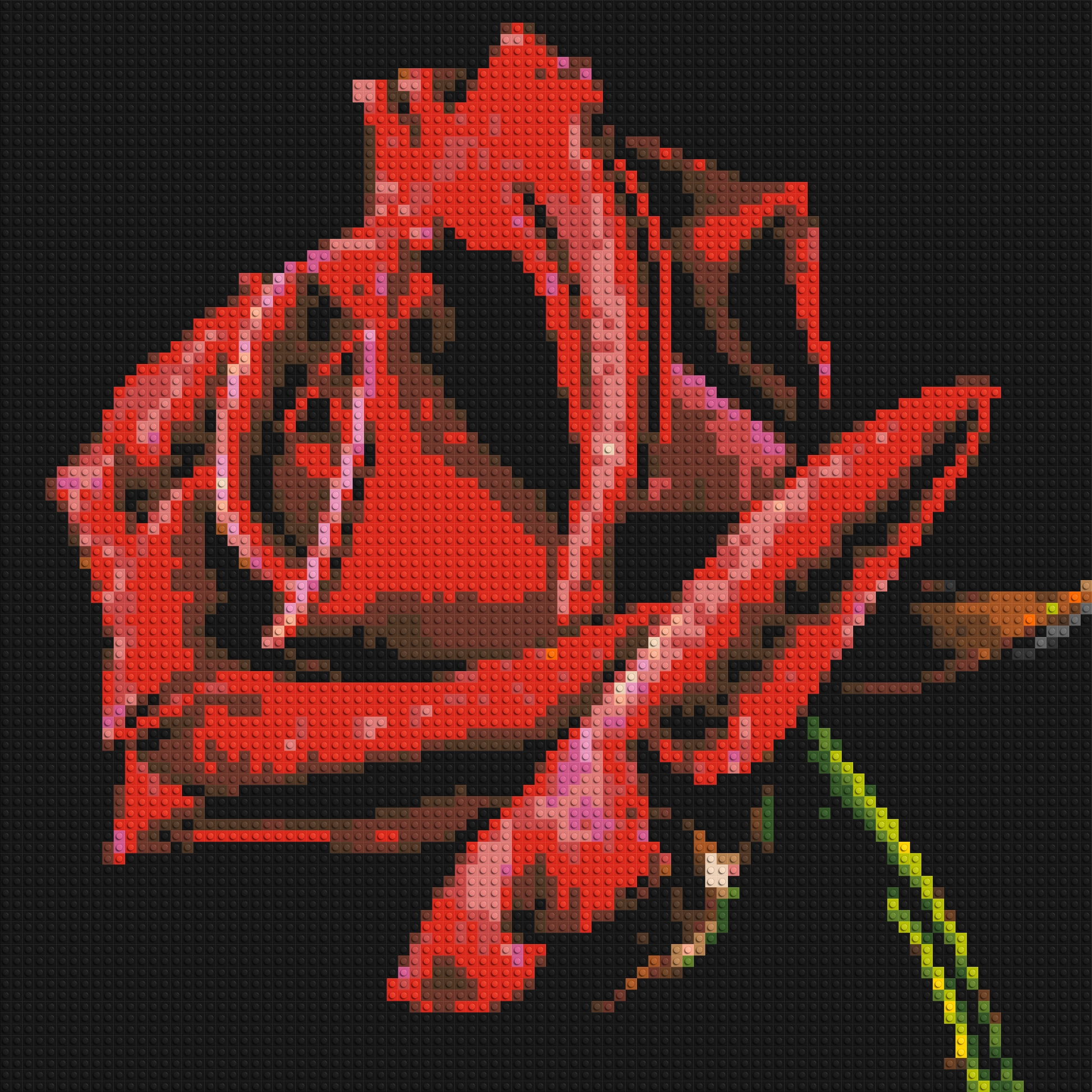 Red Rose - Brick Art Mosaic Kit 4x4 large