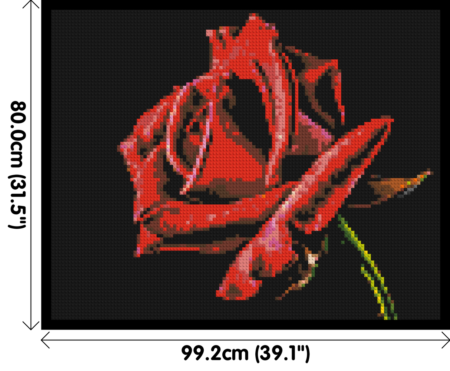 Red Rose - Brick Art Mosaic Kit 5x4 large