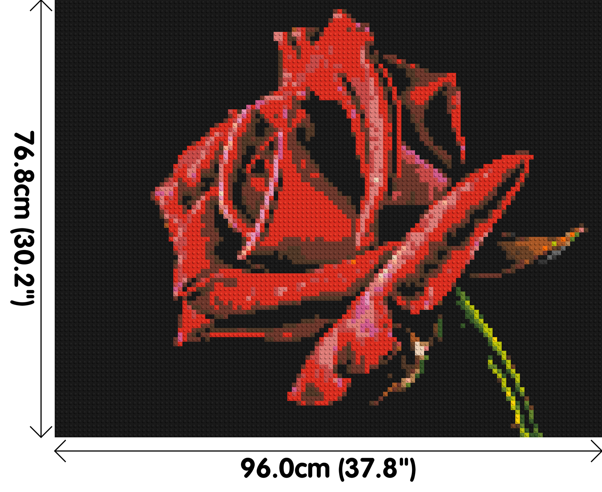 Red Rose - Brick Art Mosaic Kit 5x4 dimensions