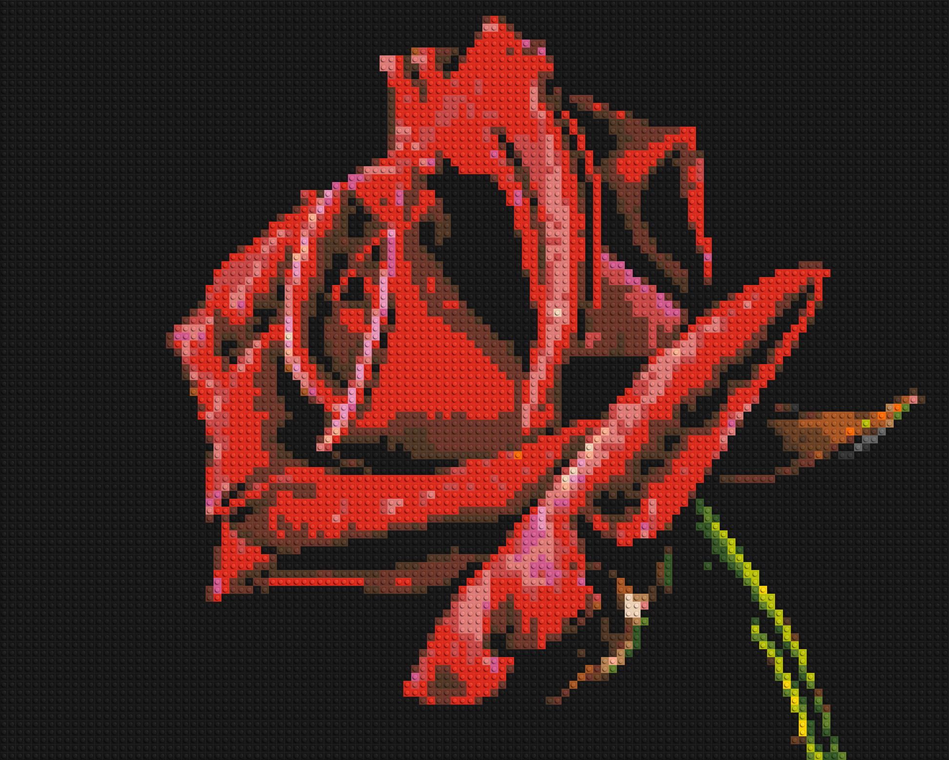 Red Rose - Brick Art Mosaic Kit 5x4 large