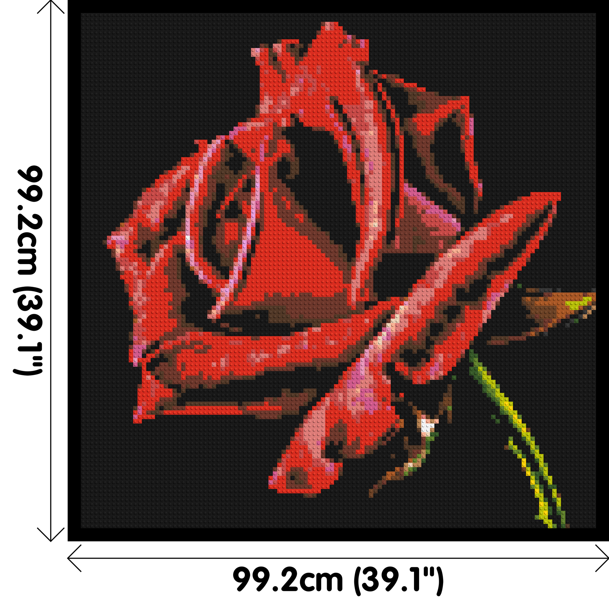 Red Rose - Brick Art Mosaic Kit 5x5 dimensions with frame