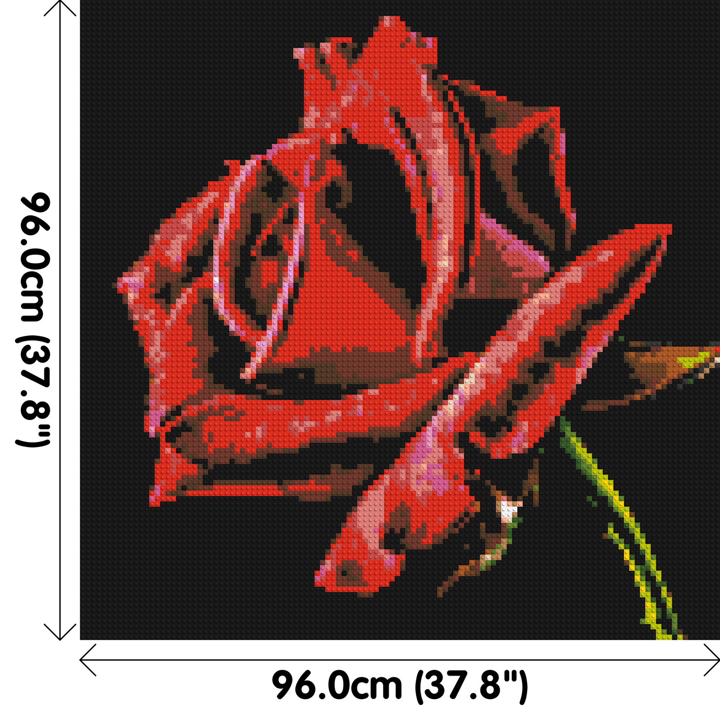 Red Rose - Brick Art Mosaic Kit 5x5 large