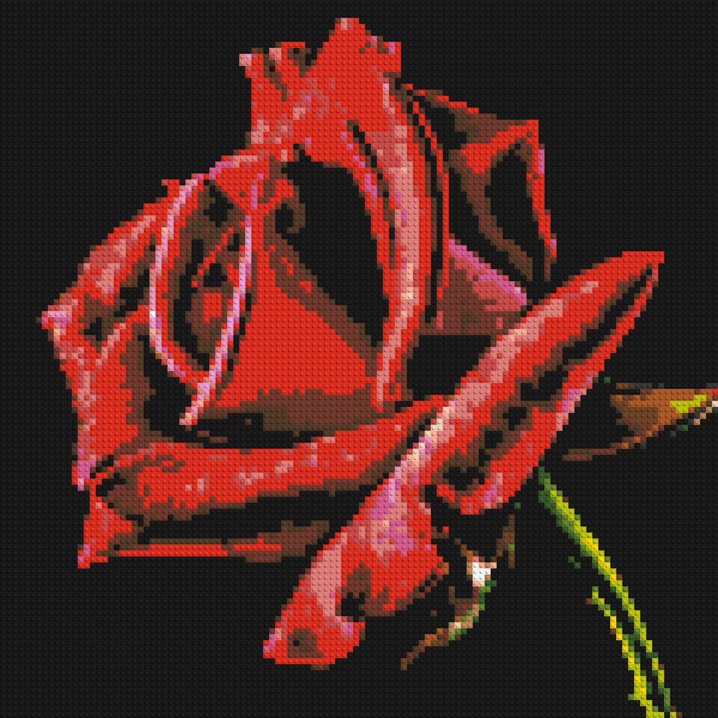 Red Rose - Brick Art Mosaic Kit 5x5 large