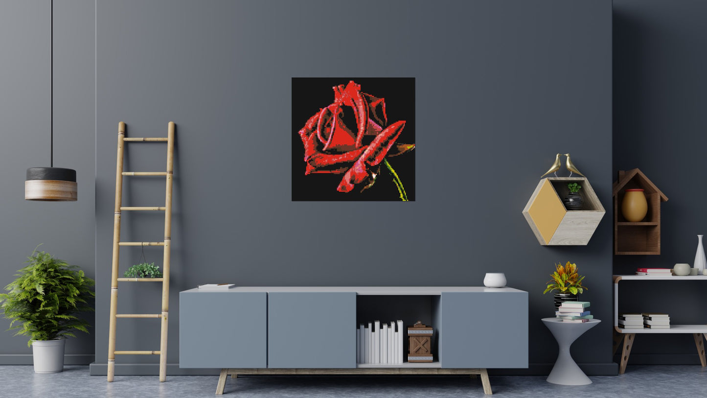 Red Rose - Brick Art Mosaic Kit 5x5 large