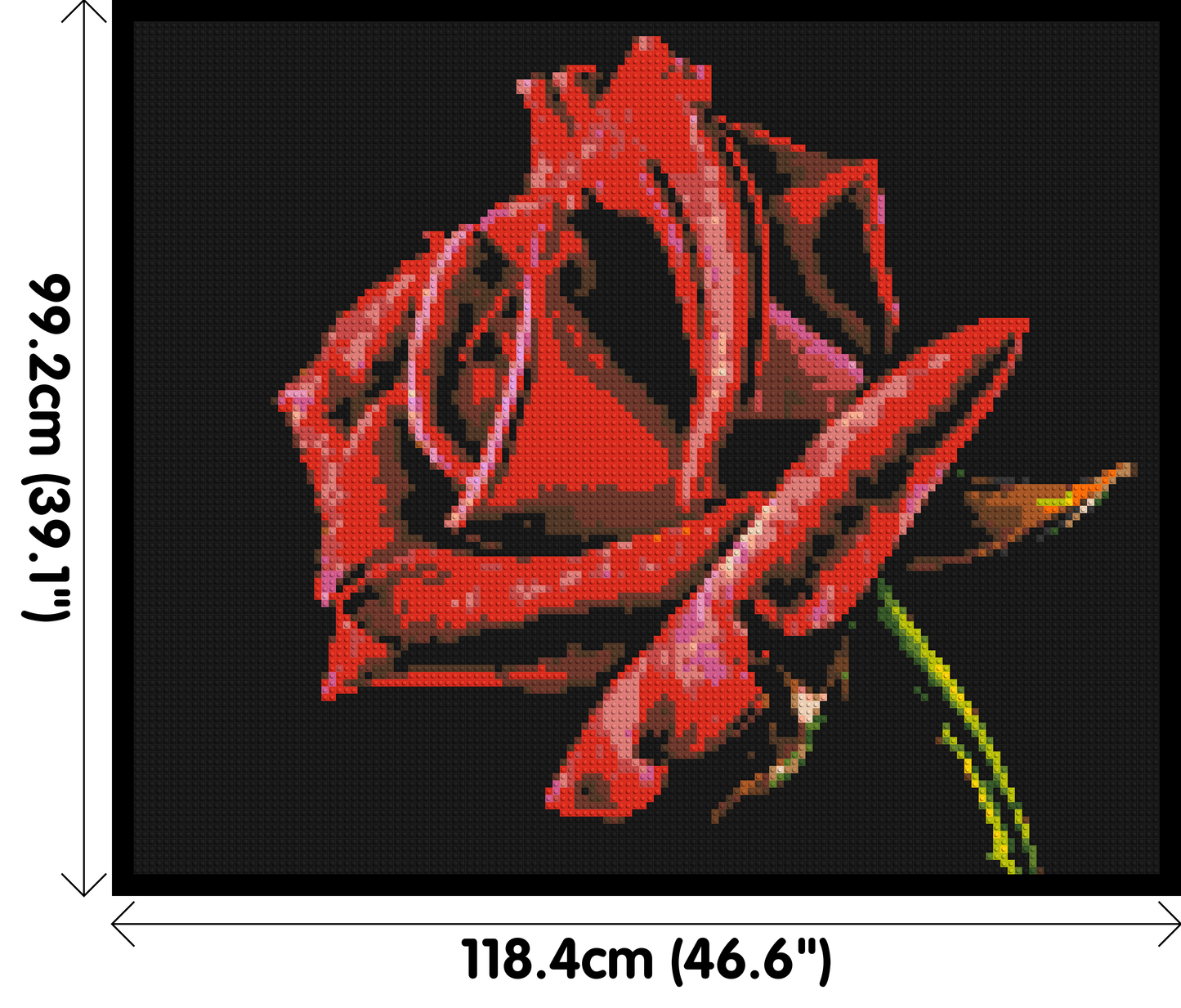 Red Rose - Brick Art Mosaic Kit 6x5 large