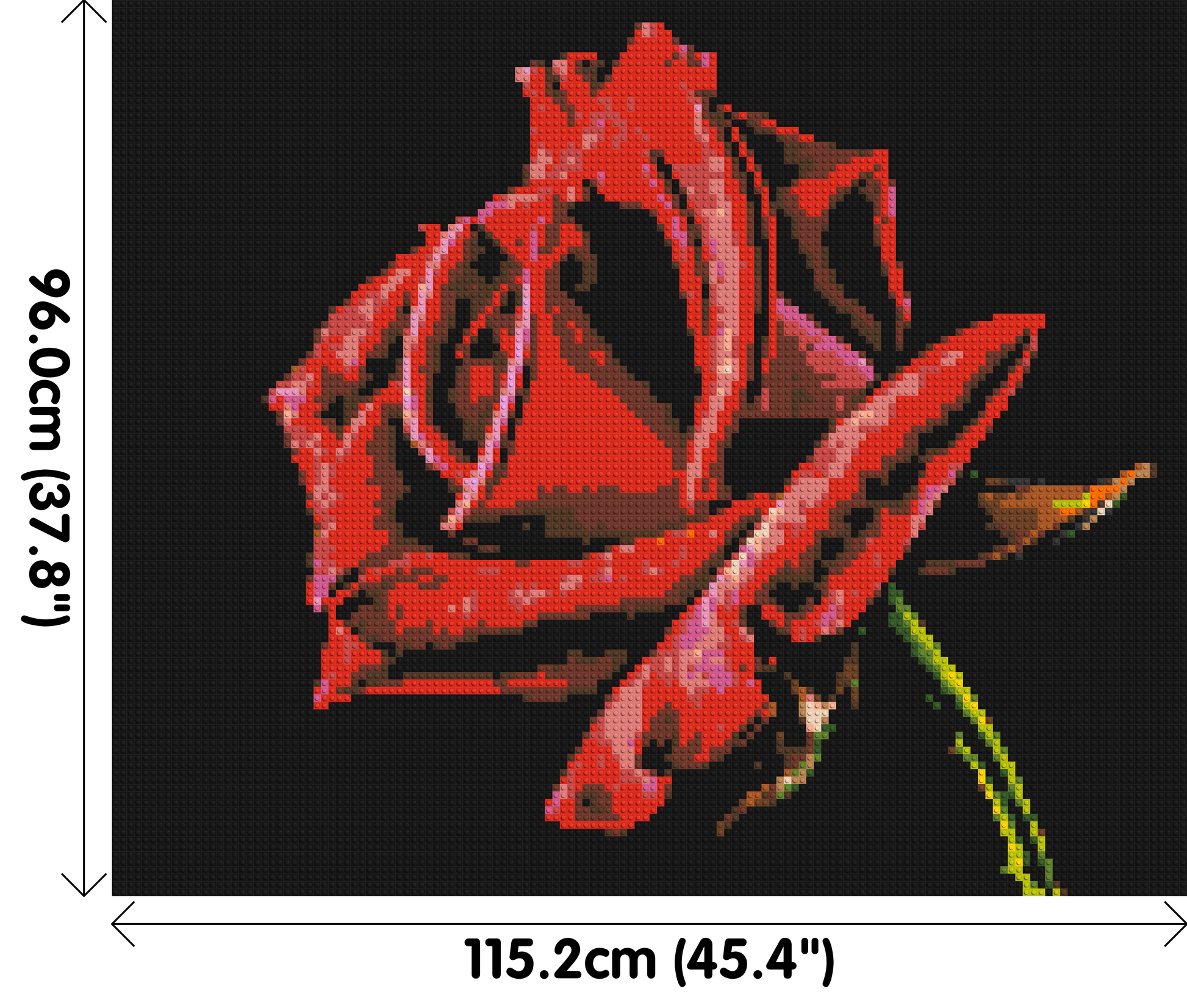 Red Rose - Brick Art Mosaic Kit 6x5 dimensions