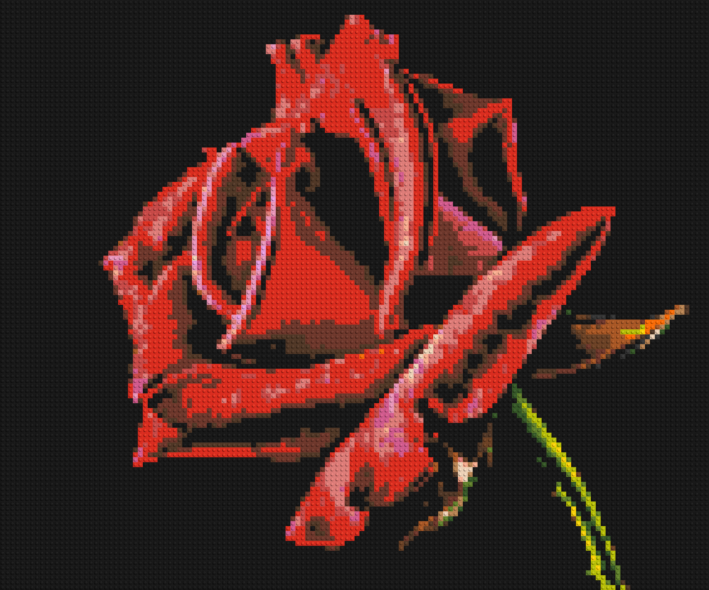 Red Rose - Brick Art Mosaic Kit 6x5 large