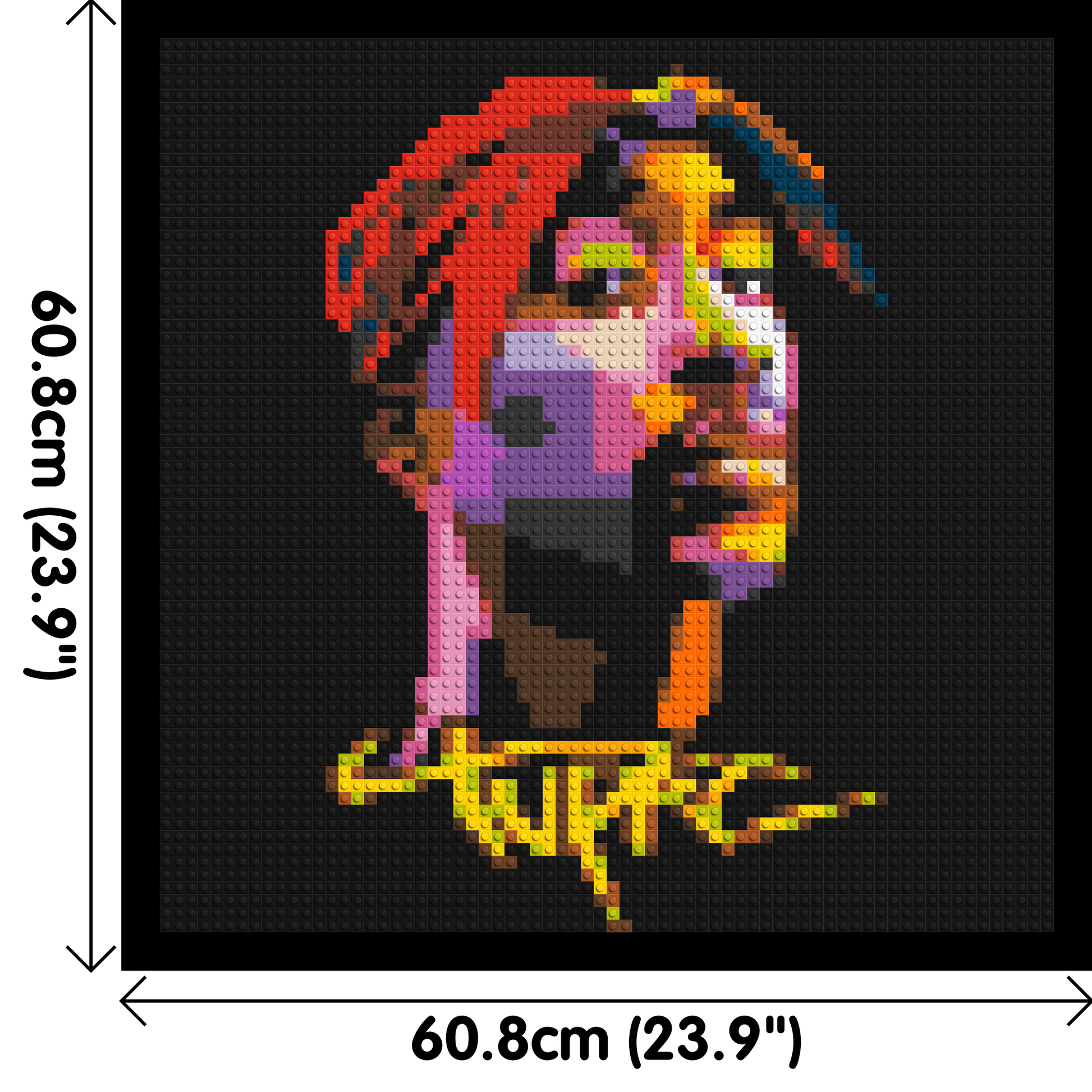 Tupac Shakur - Brick Art Mosaic Kit 3x3 dimensions with frame