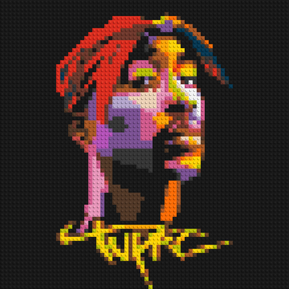 Tupac Shakur - Brick Art Mosaic Kit 3x3 large