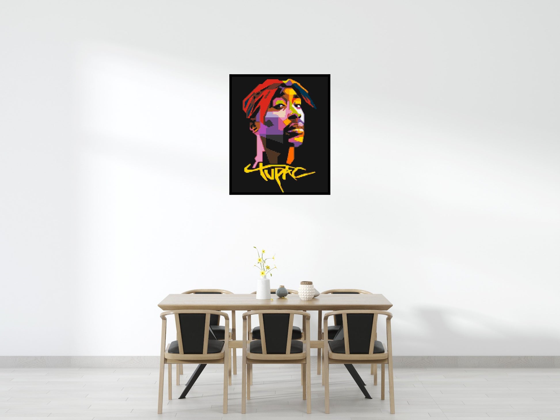 Tupac Shakur - Brick Art Mosaic Kit 5x6 scene with frame