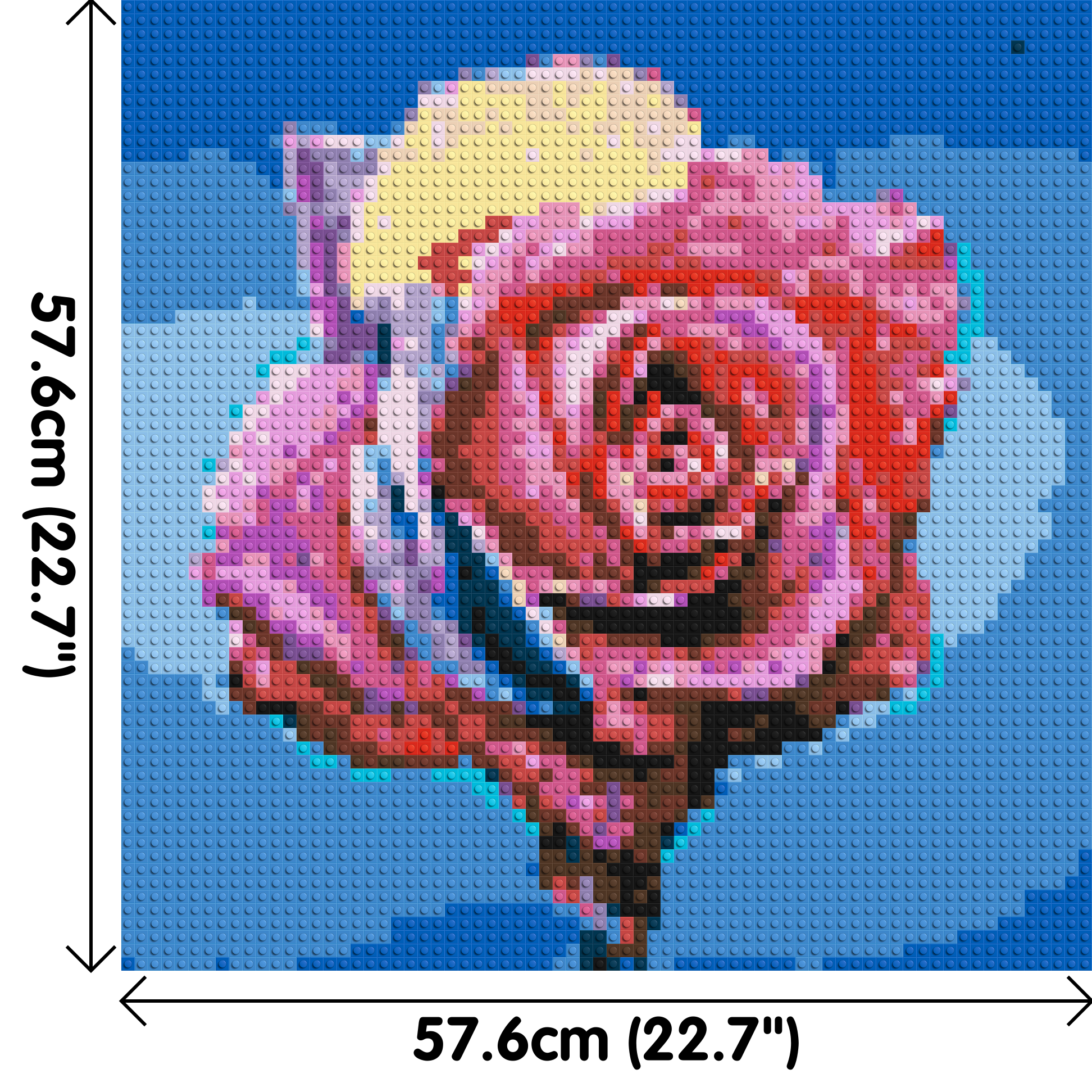 Colourful Rose - Brick Art Mosaic Kit 3x3 dimensions