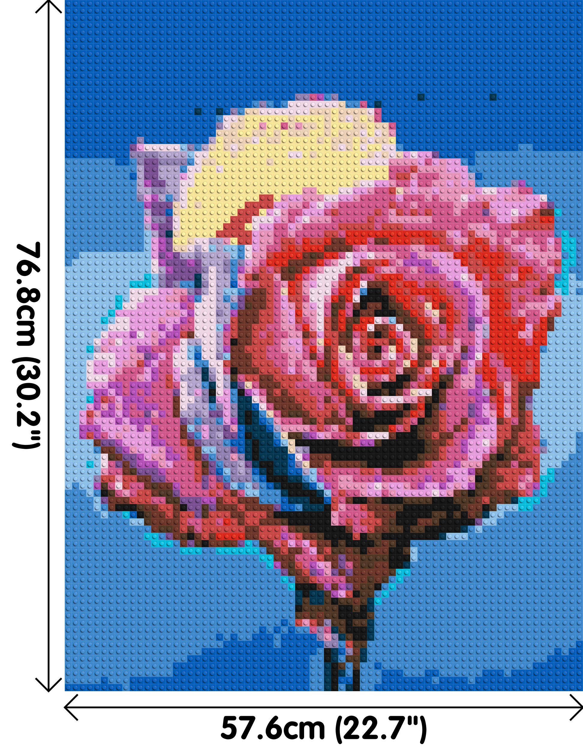 Colourful Rose - Brick Art Mosaic Kit 3x4 dimensions