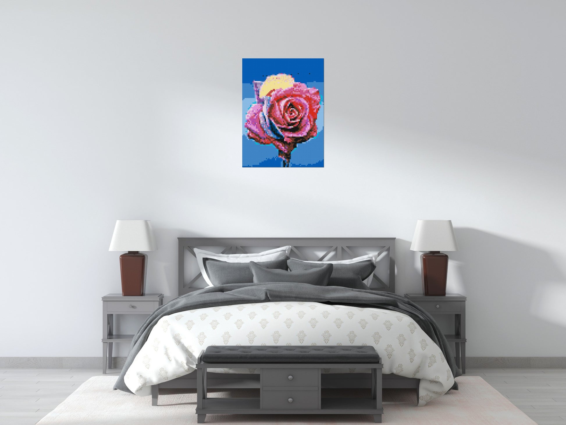 Colourful Rose - Brick Art Mosaic Kit 3x4 scene