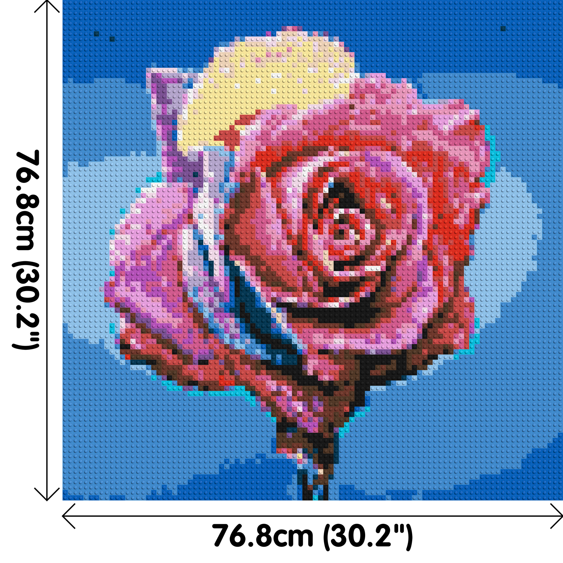 Colourful Rose - Brick Art Mosaic Kit 4x4 dimensions