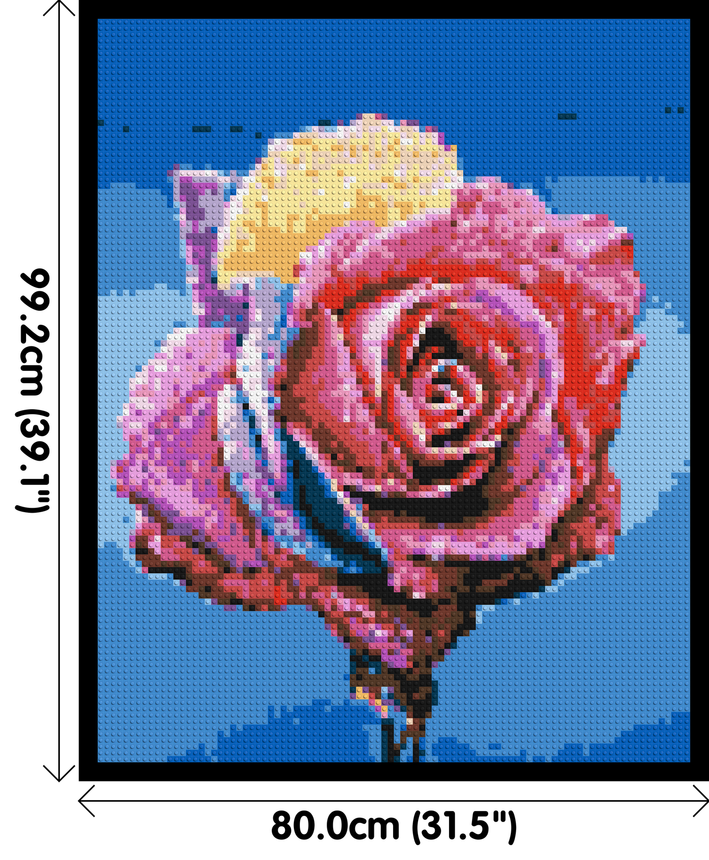 Colourful Rose - Brick Art Mosaic Kit 4x5 large