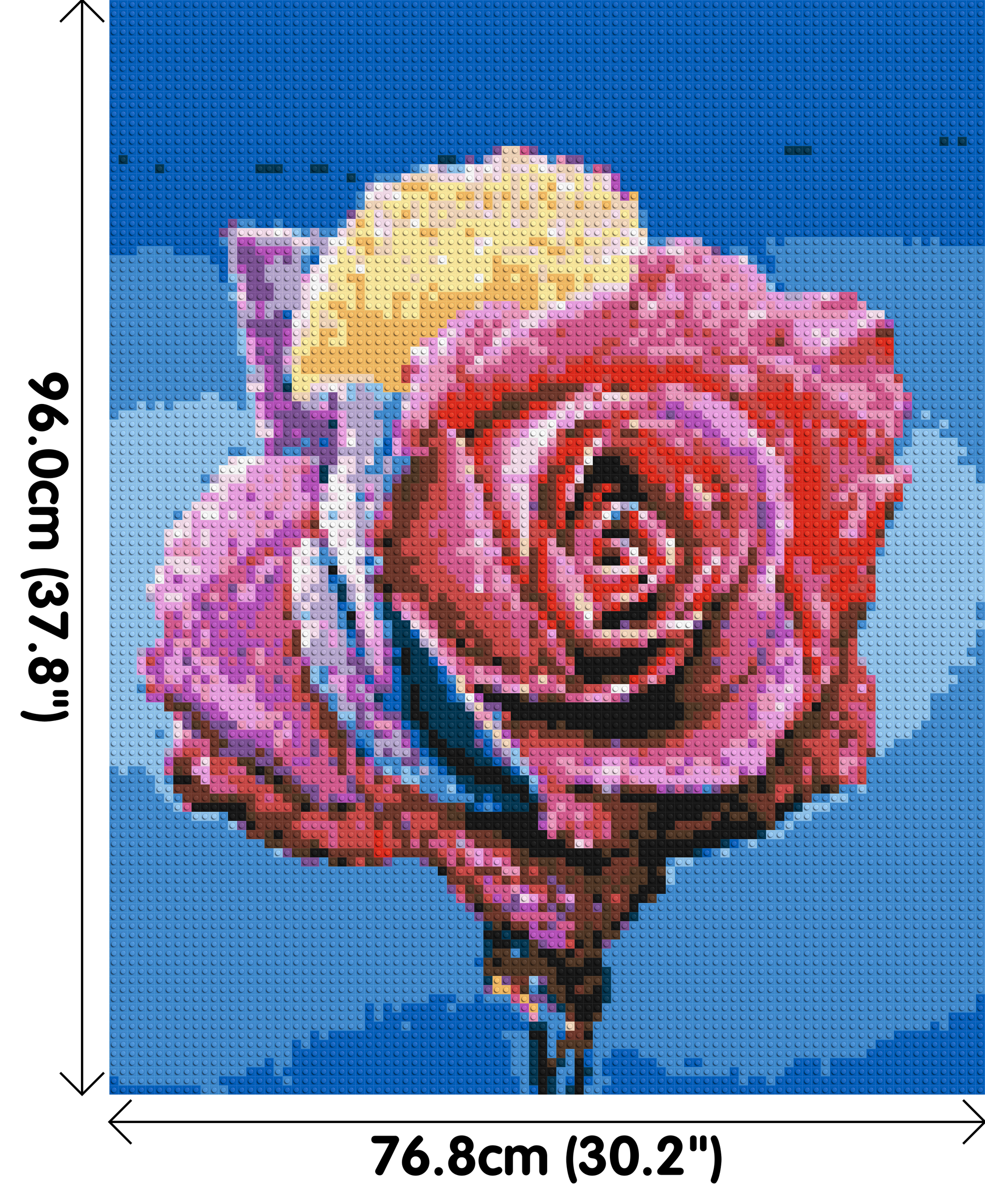 Colourful Rose - Brick Art Mosaic Kit 4x5 dimensions