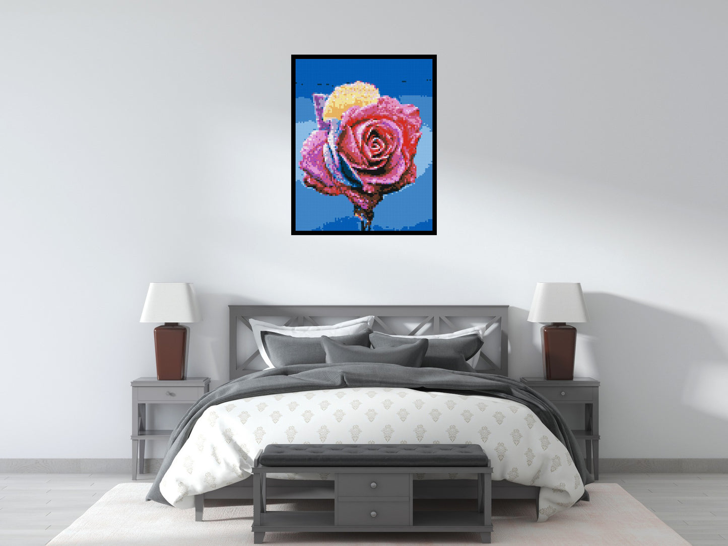 Colourful Rose - Brick Art Mosaic Kit 4x5 large